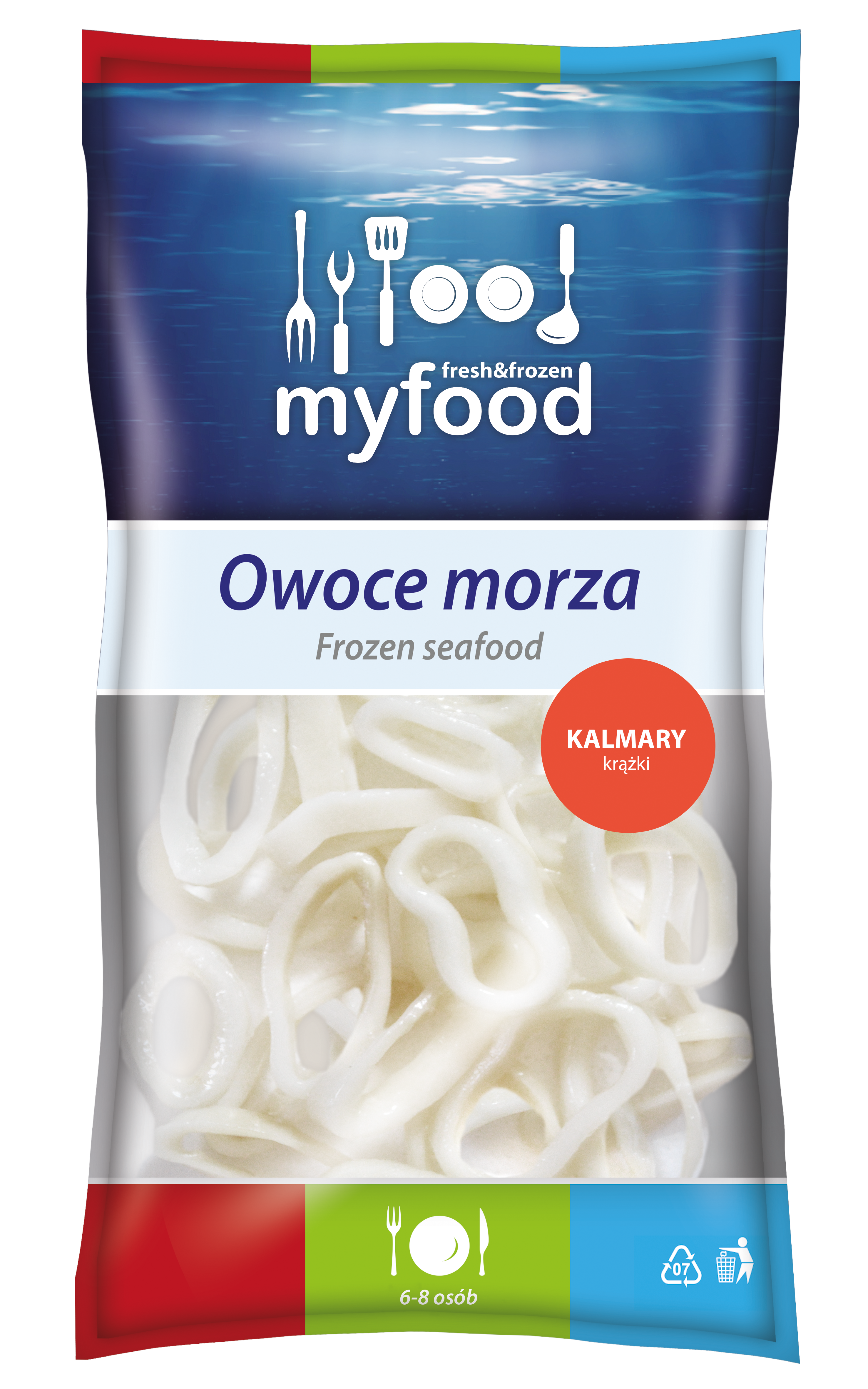 Myfood Kalmary Krążki 3-7 Cm Surowe, Glazura: 30%, 700 G/1000 G