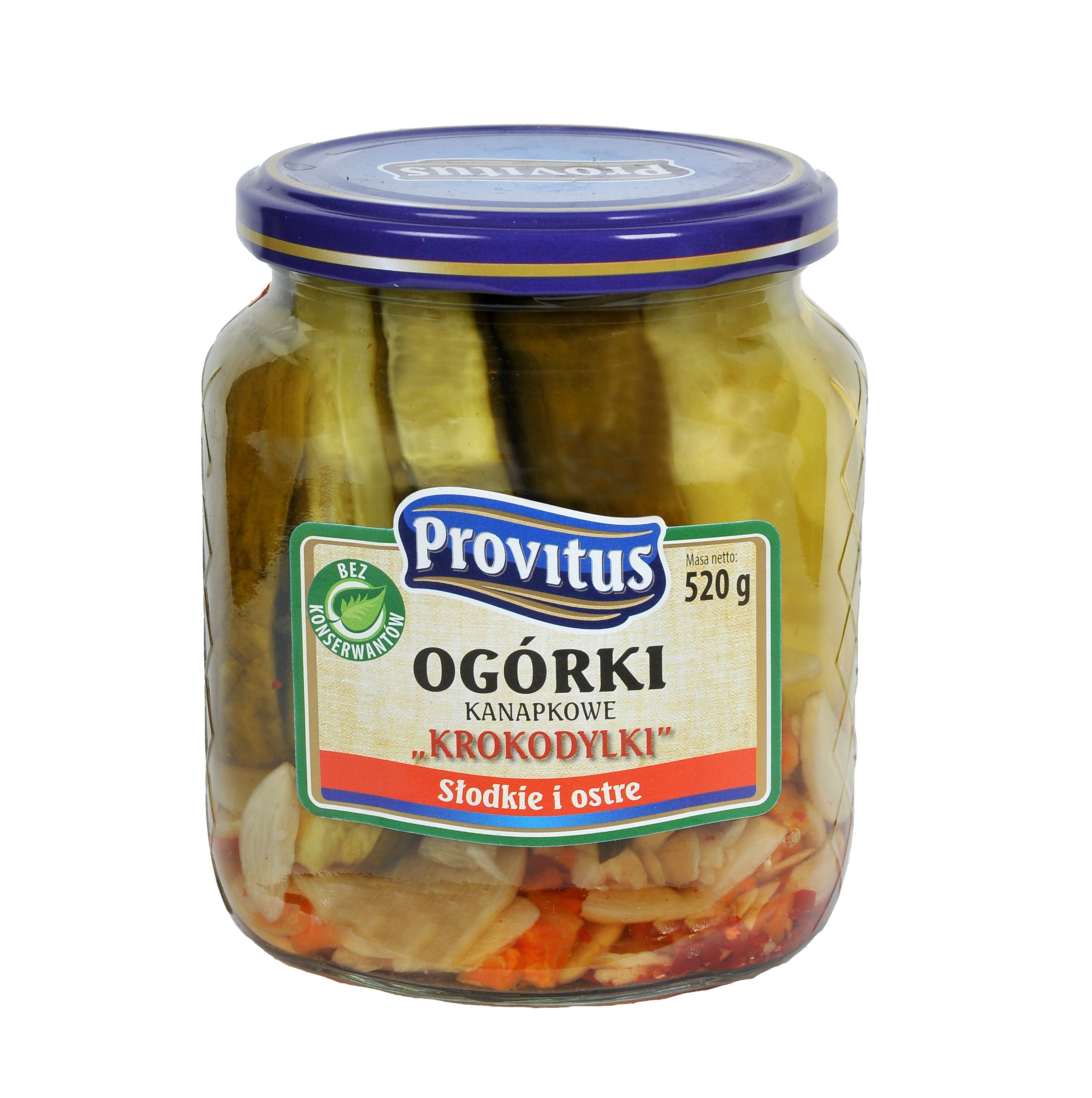 Ogórki Konserwowe Krokodylki Provitus 520G