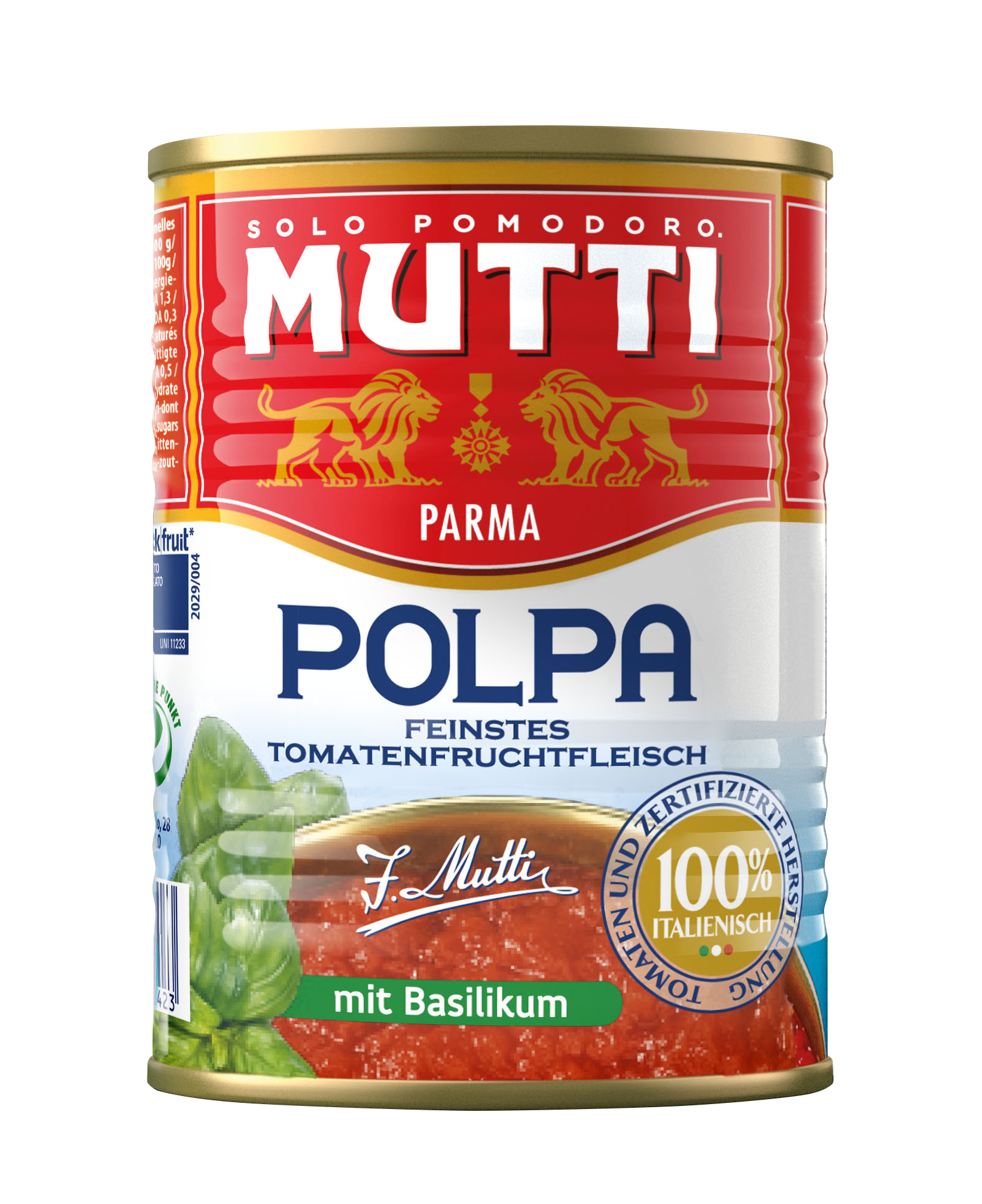Mutti Pomidory Krojone Z Bazylią 400G