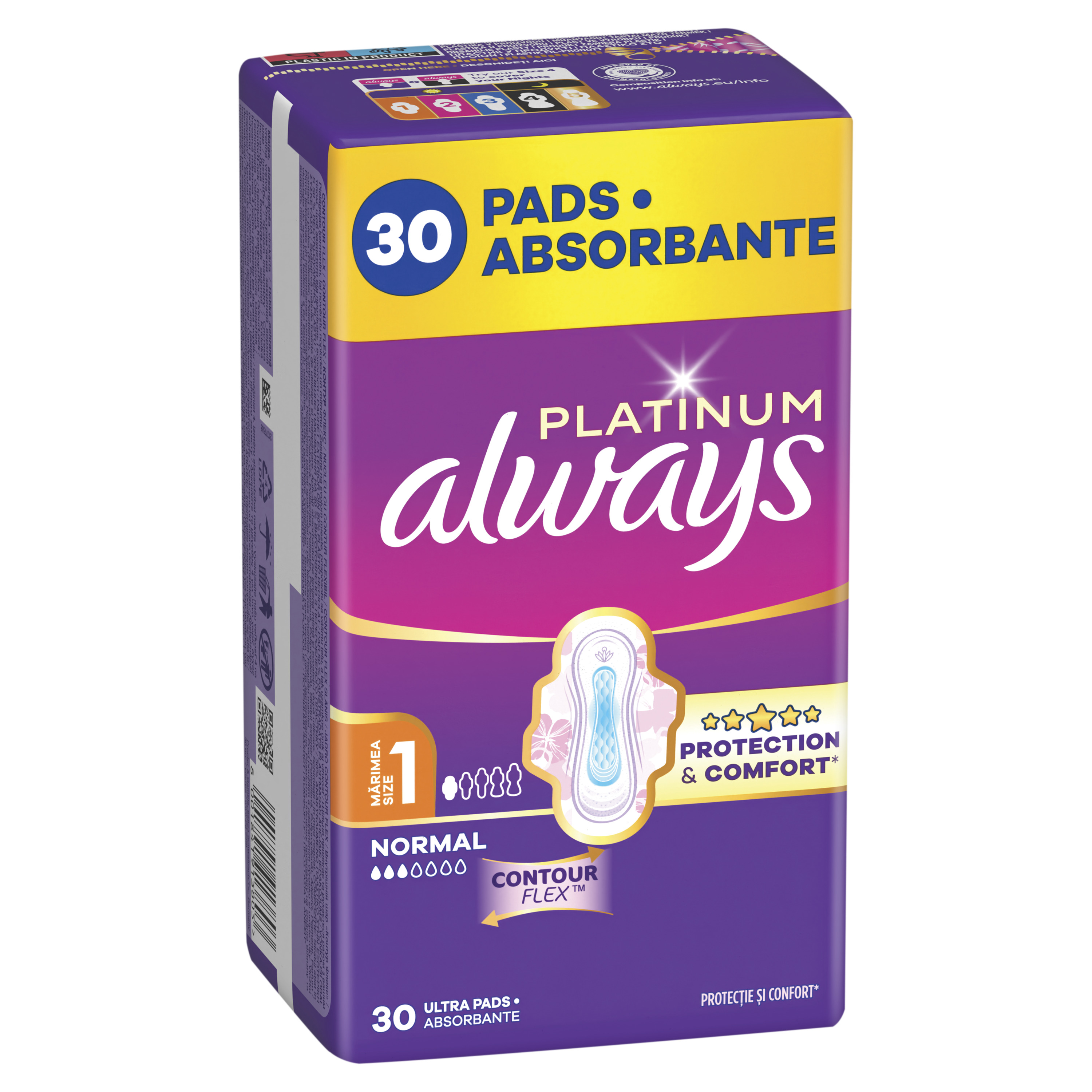 Always Platinum Normal, Podpaski Ze Skrzydełkami, 30 Sztuk
