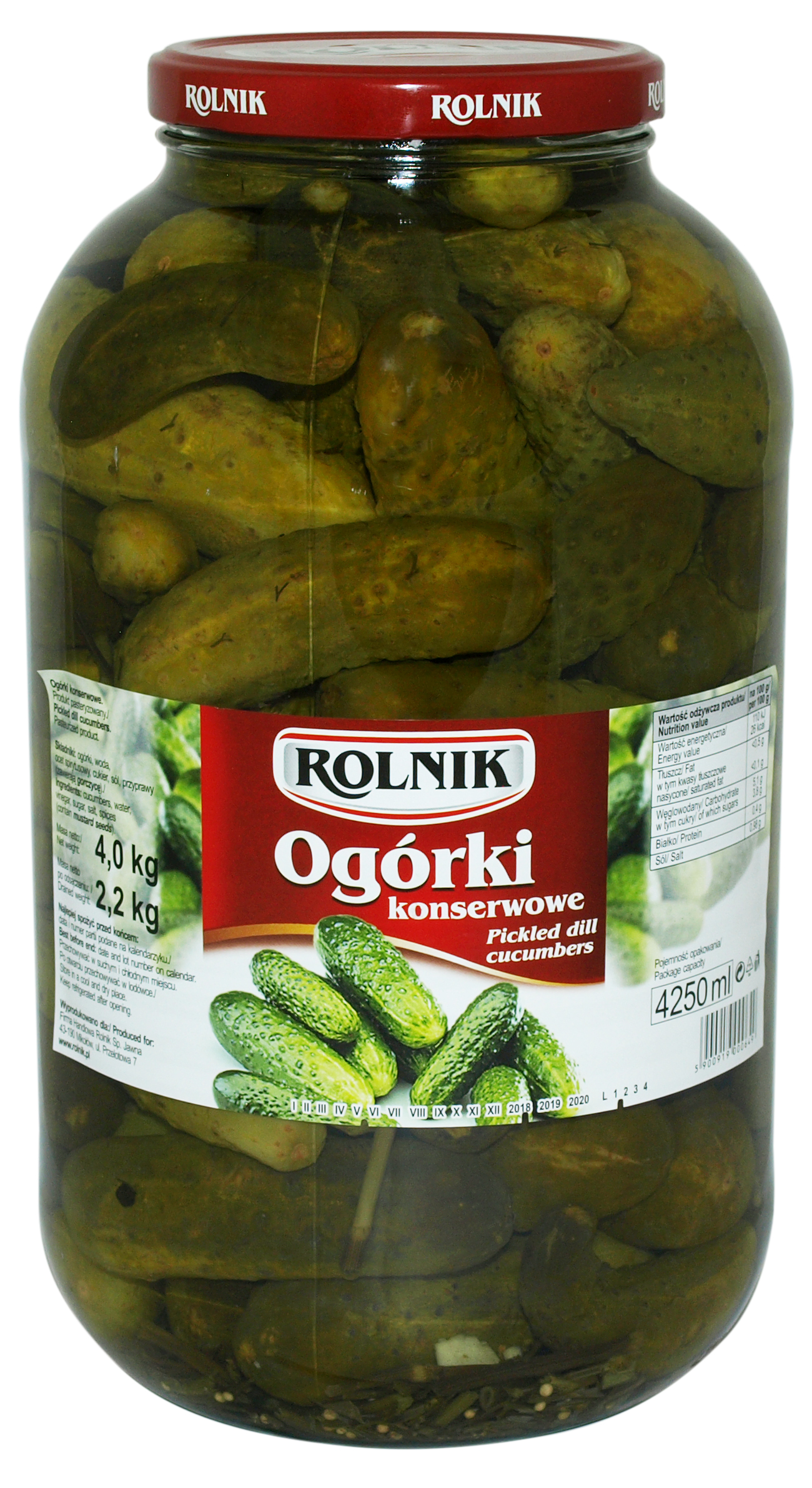 Ogórki Konserwowe Rolnik 4250 Ml