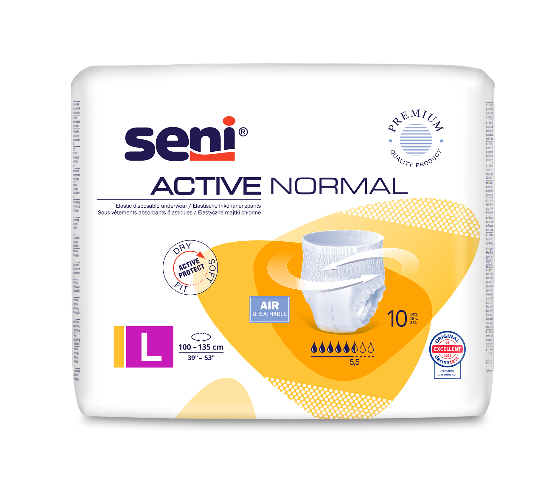 Majtki Chłonne Seni Active Normal Large (3) 10Szt. (100-135Cm)