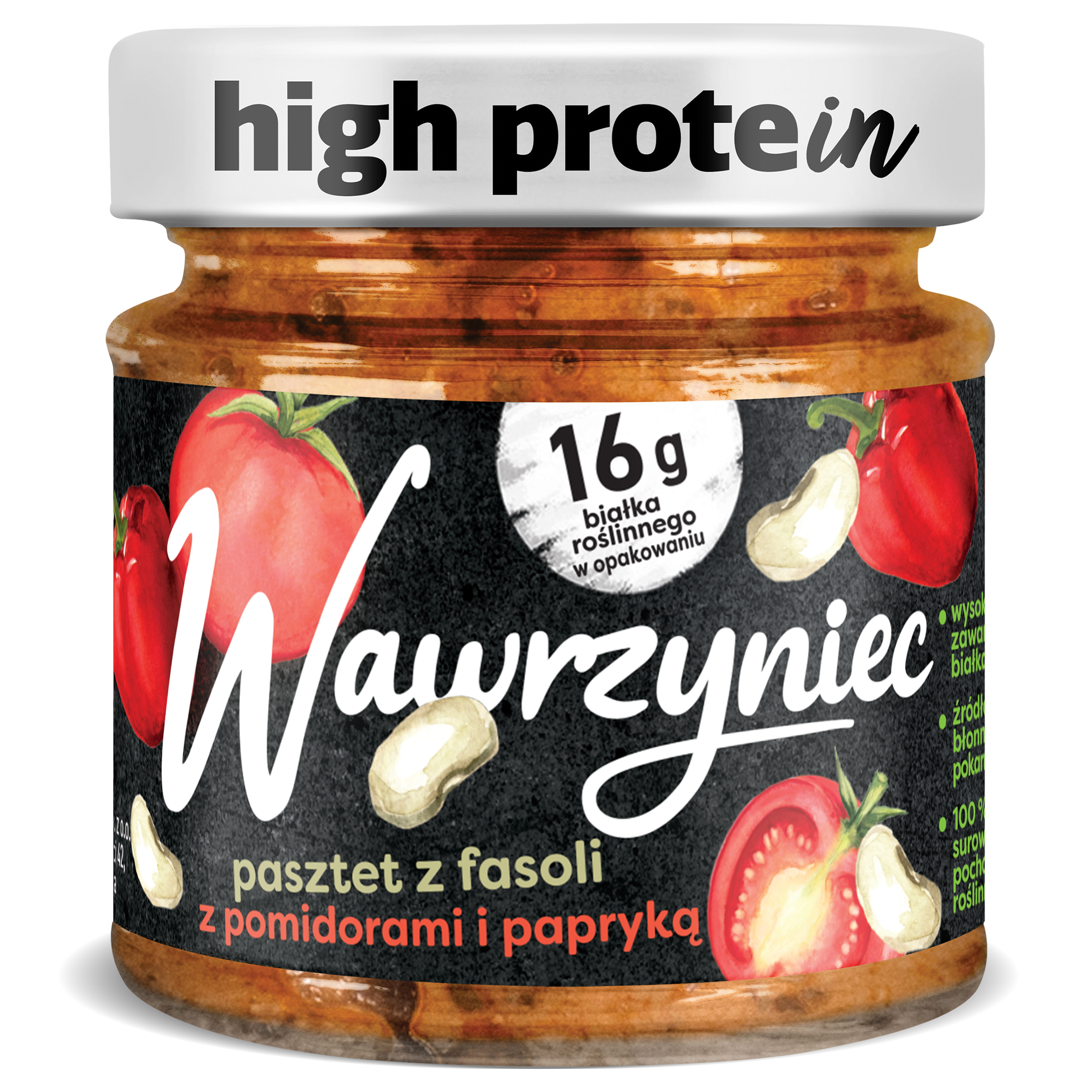 Wawrzyniec High Protein. Wysokobiałkowy Pasztet Z Fasoli Z Pomidorami I Papryką 180G