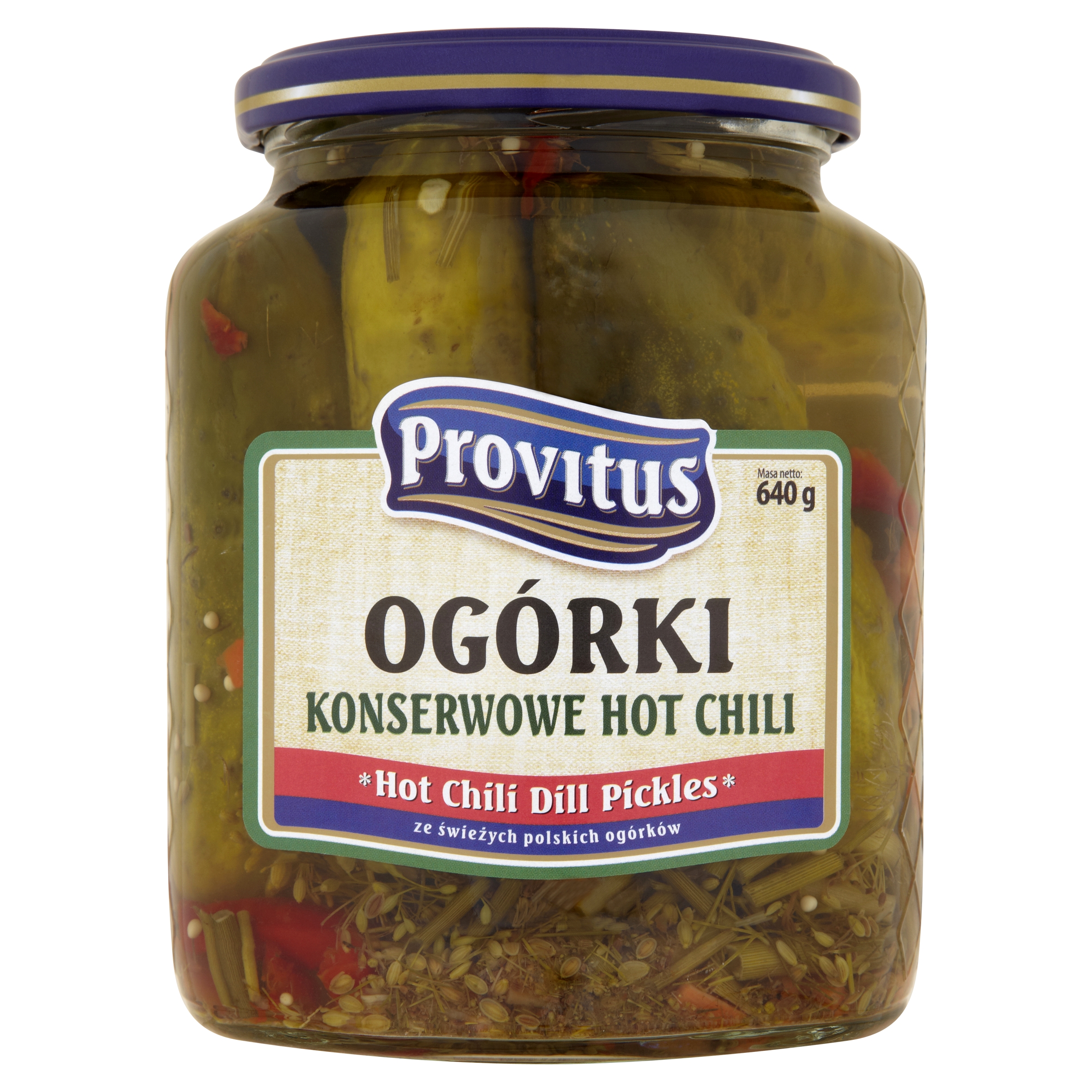 Ogóki Konserowe Z Papryczką Chili Provitus 640G