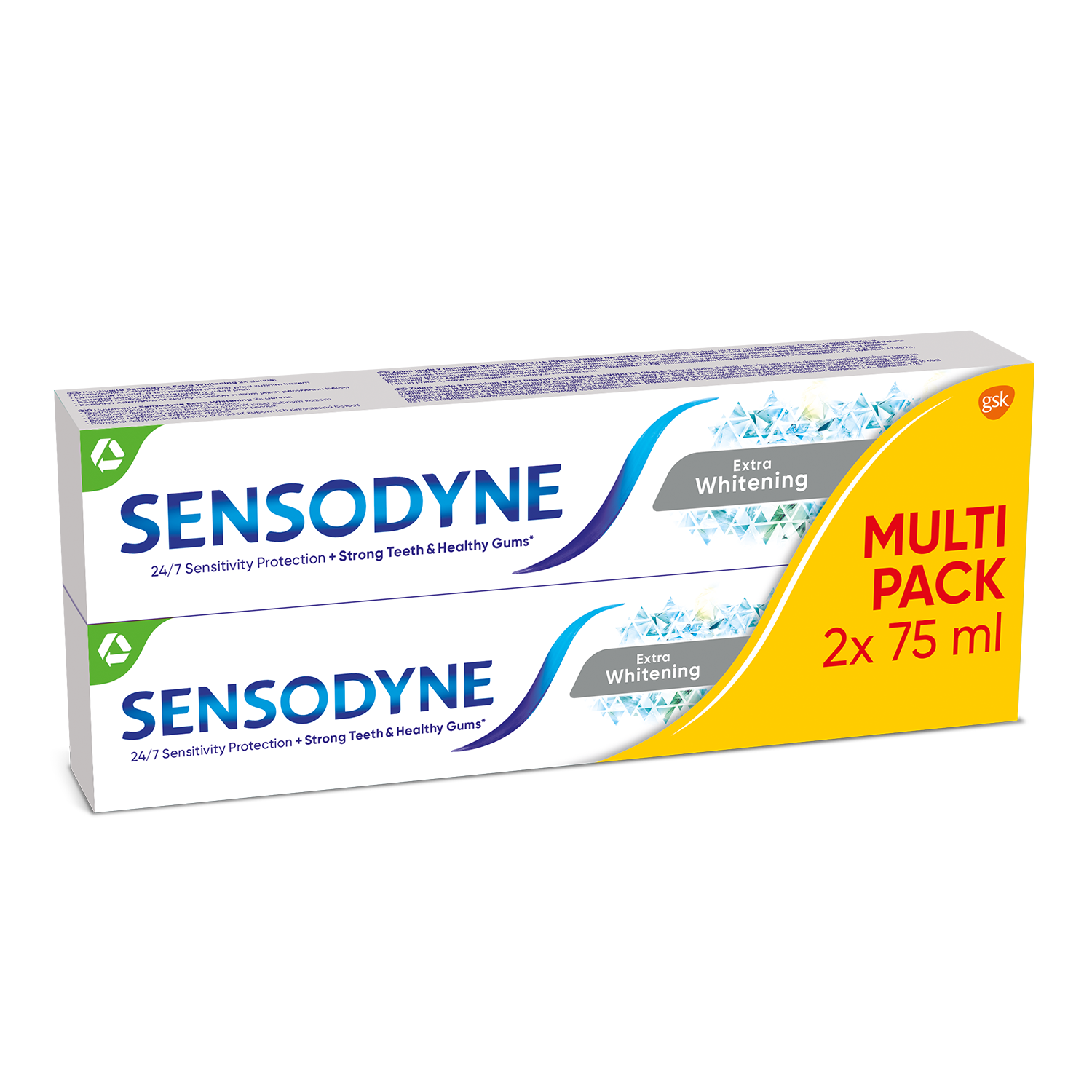 Sensodyne Extra Whitening Pasta Do Zębów Wybielająca 2X75 Ml