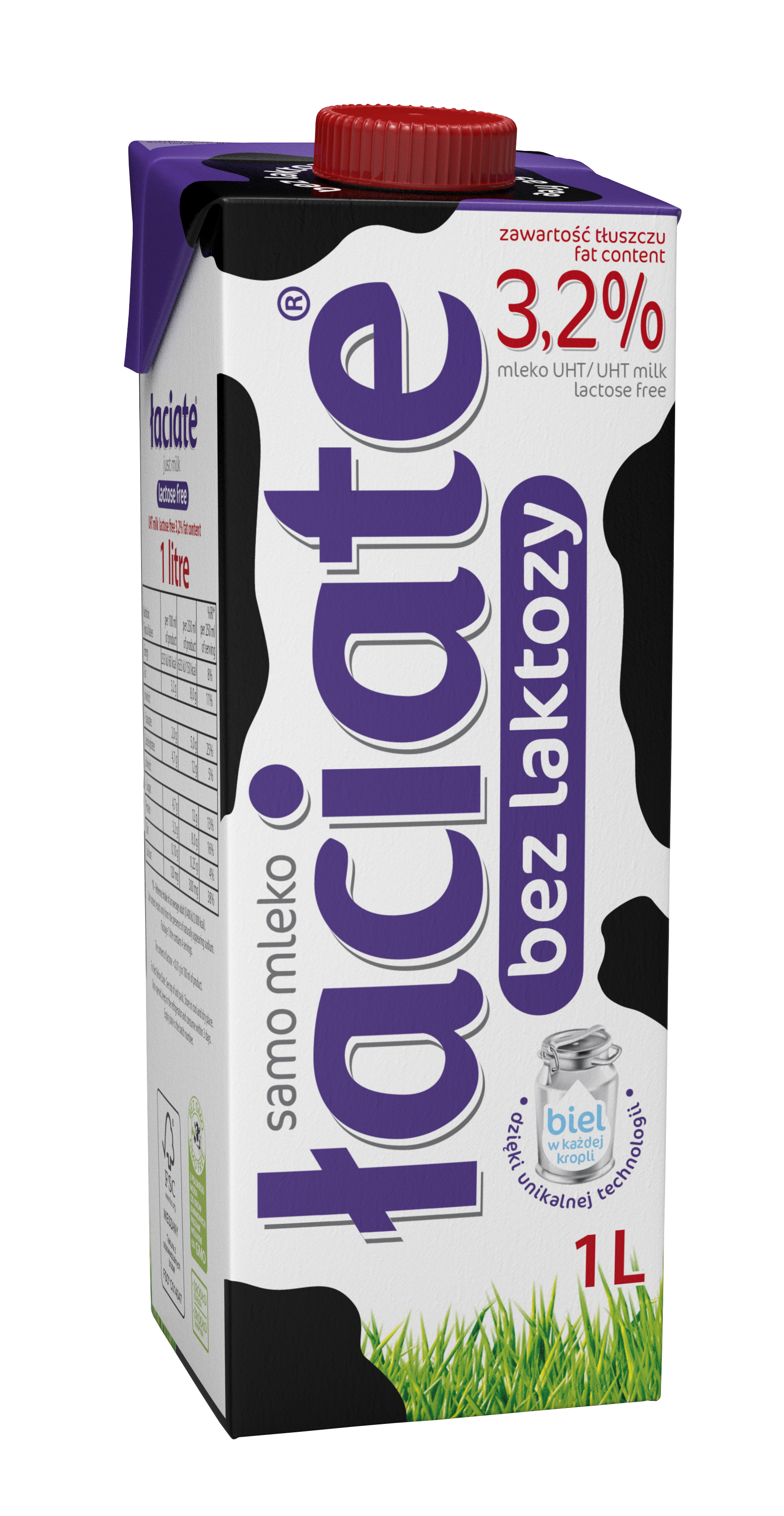 Mleko Uht Łaciate 3,2% Bez Laktozy 1L