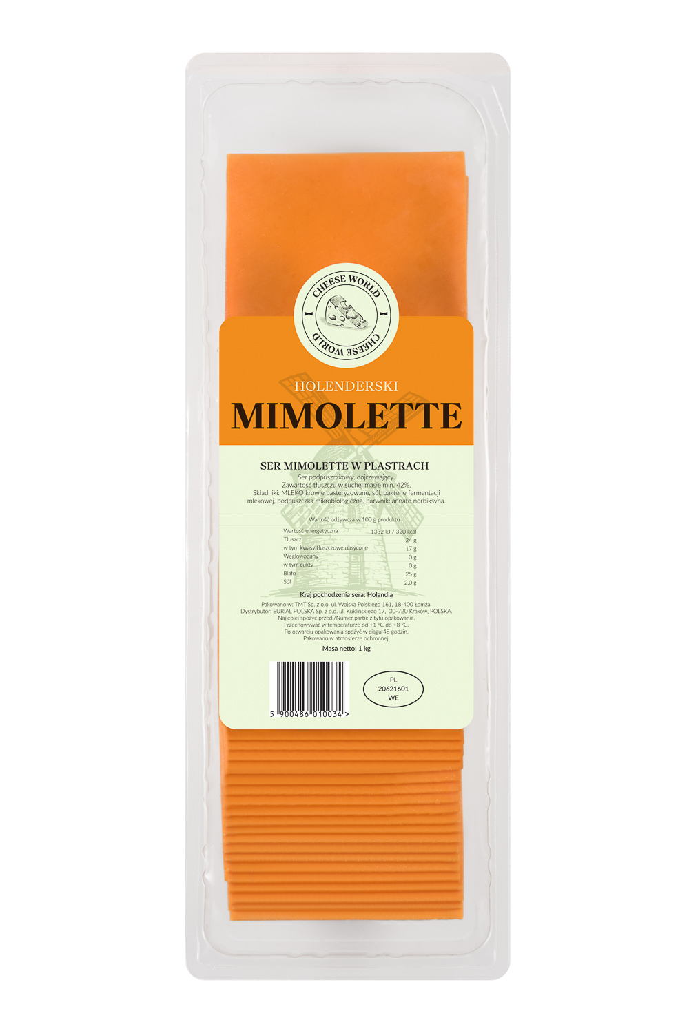 Ser Mimolette Plastry 1Kg