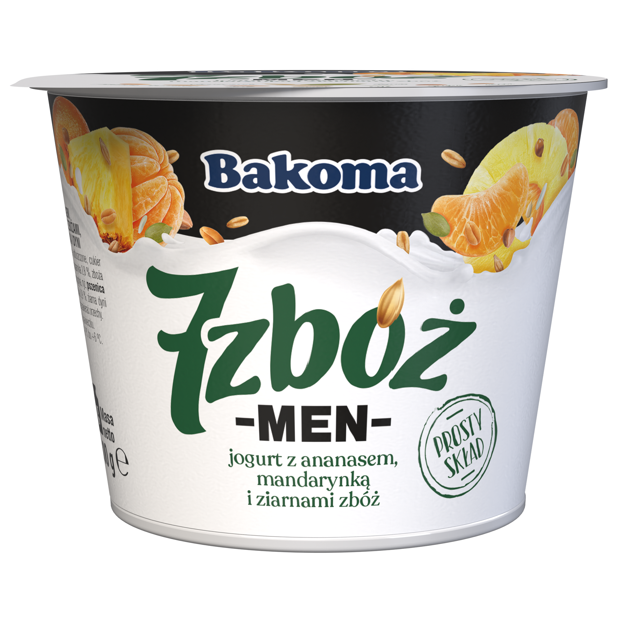 7 Zbóż Men Jogurt Z Ananasem, Mandarynką I Ziarnami Zbóż 300G