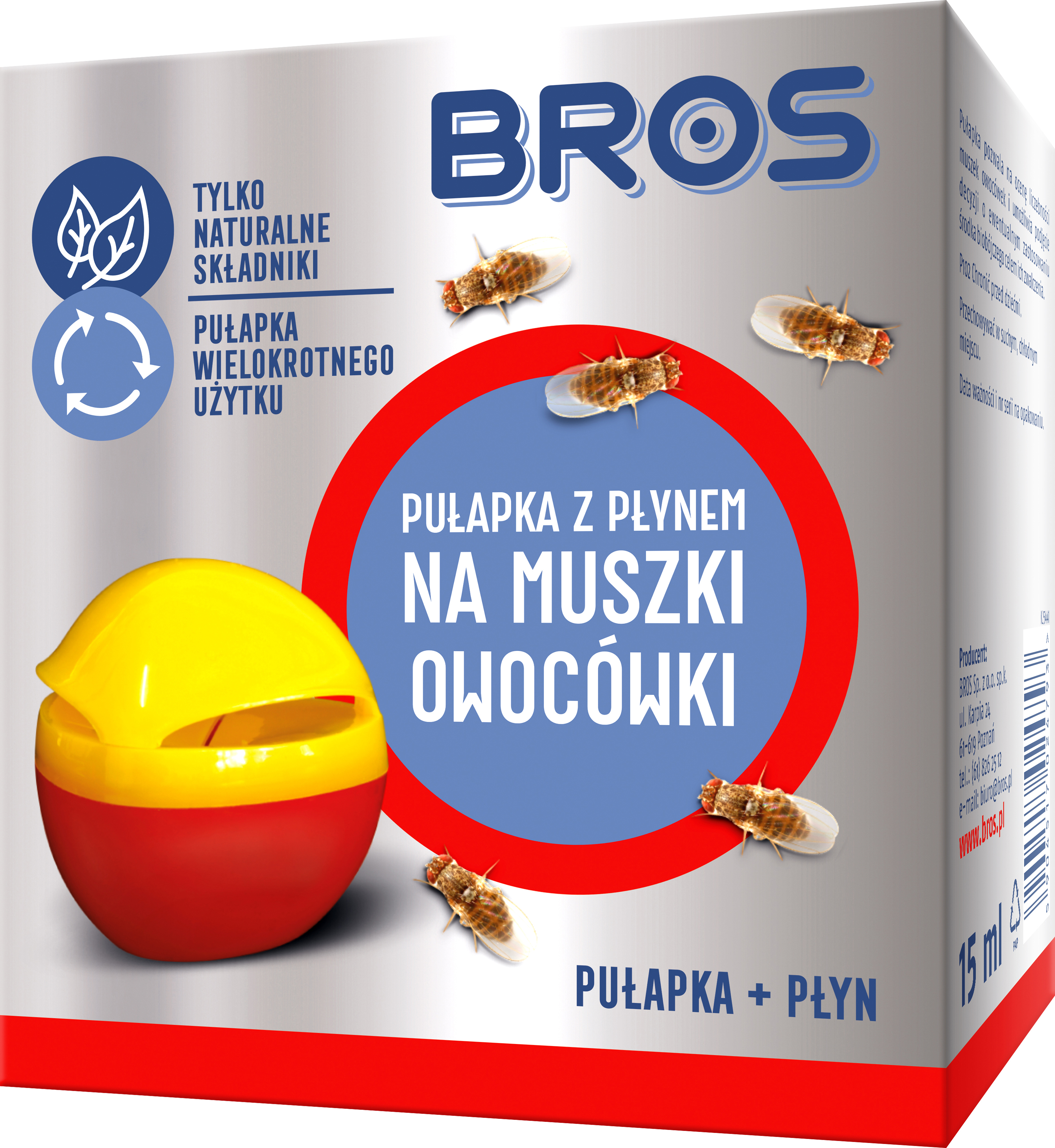 Bros - Pułapka Na Muszki Owocówki Z Płynem 15Ml