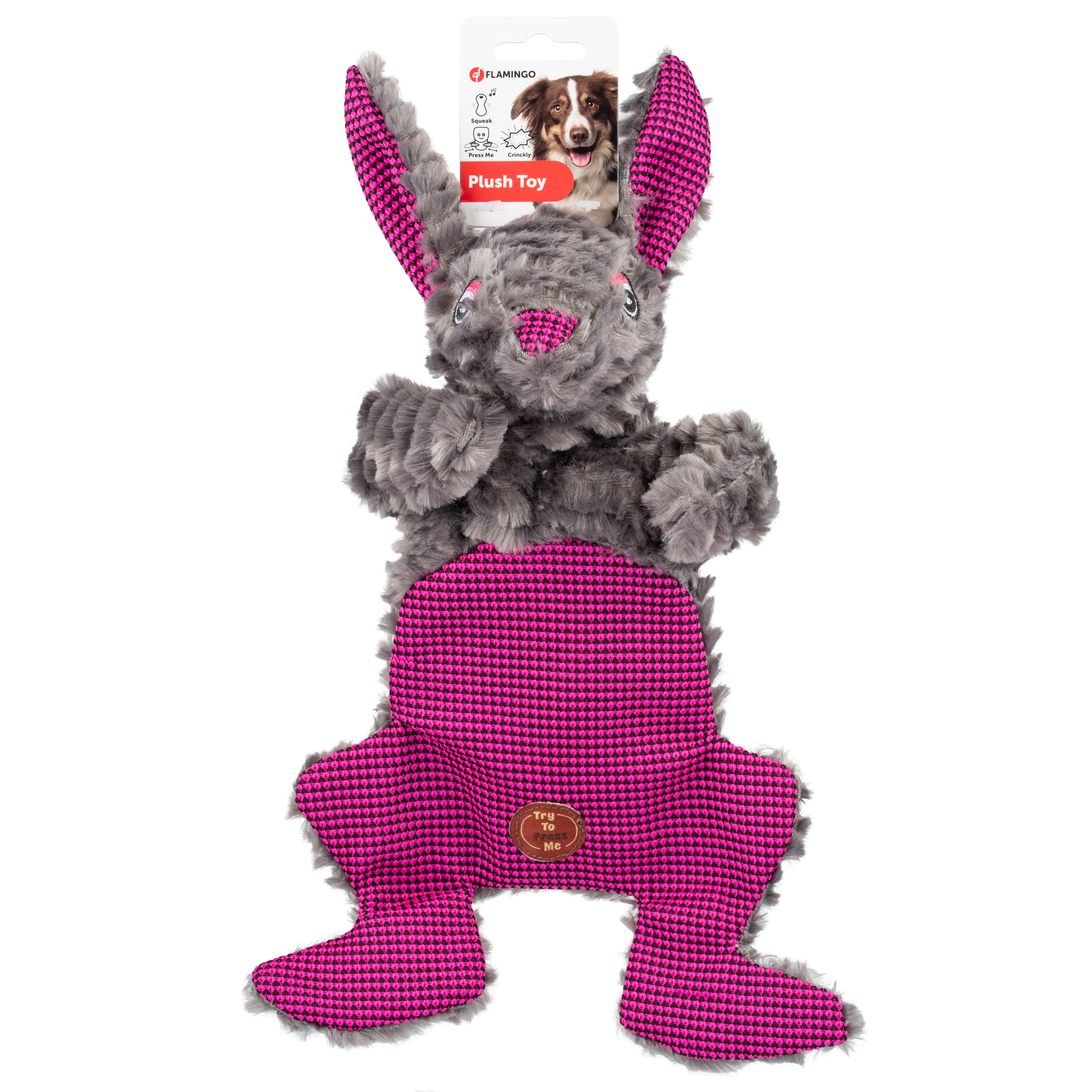 Zabawka Flamingo Miray Rabbit Fuchsia 31Cm - Szeleszczący Królik Z Ruchomymi Łapkami