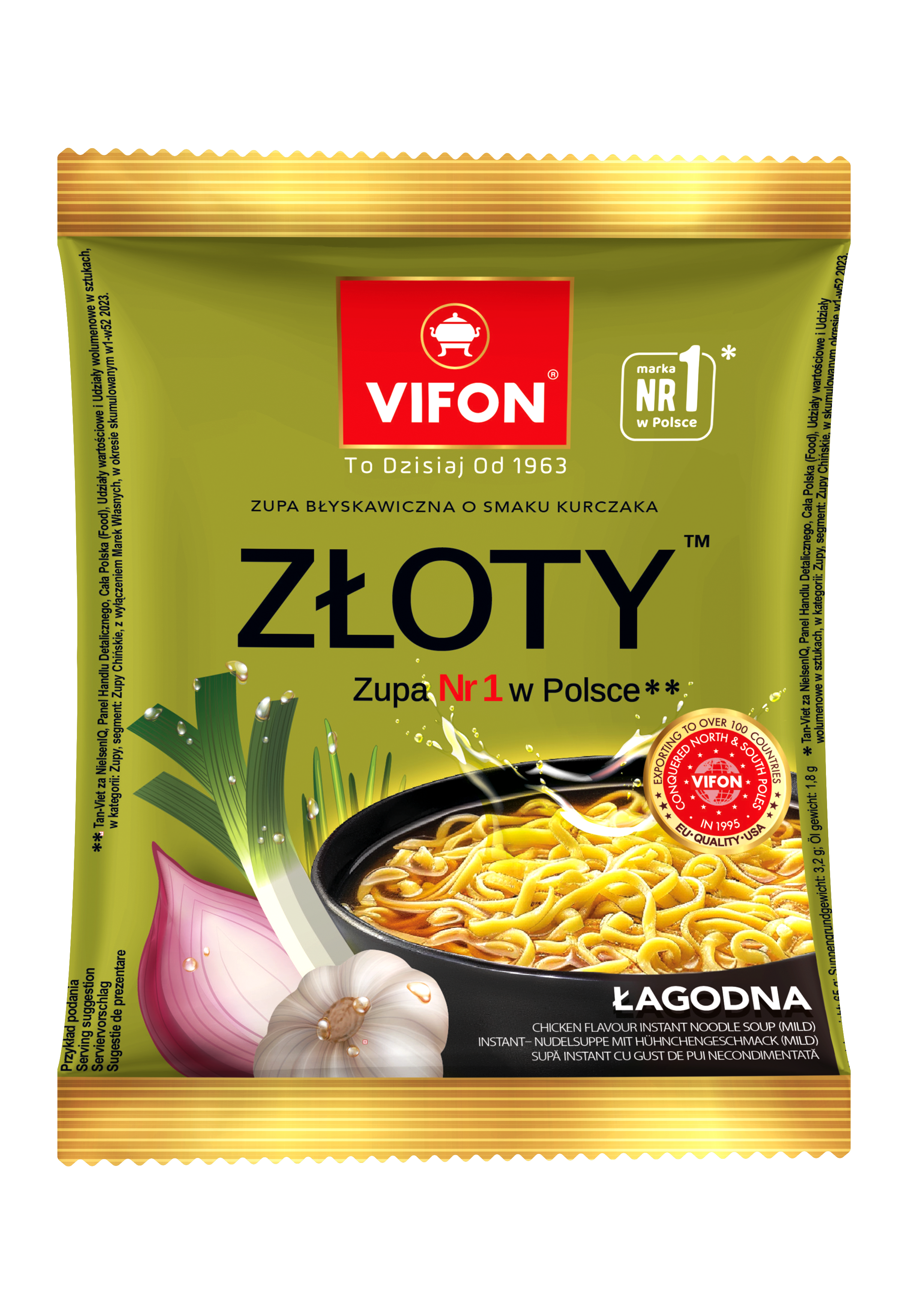 Vifon- Zupa Błyskawiczna O Smaku Kurczaka - Złoty 70 G