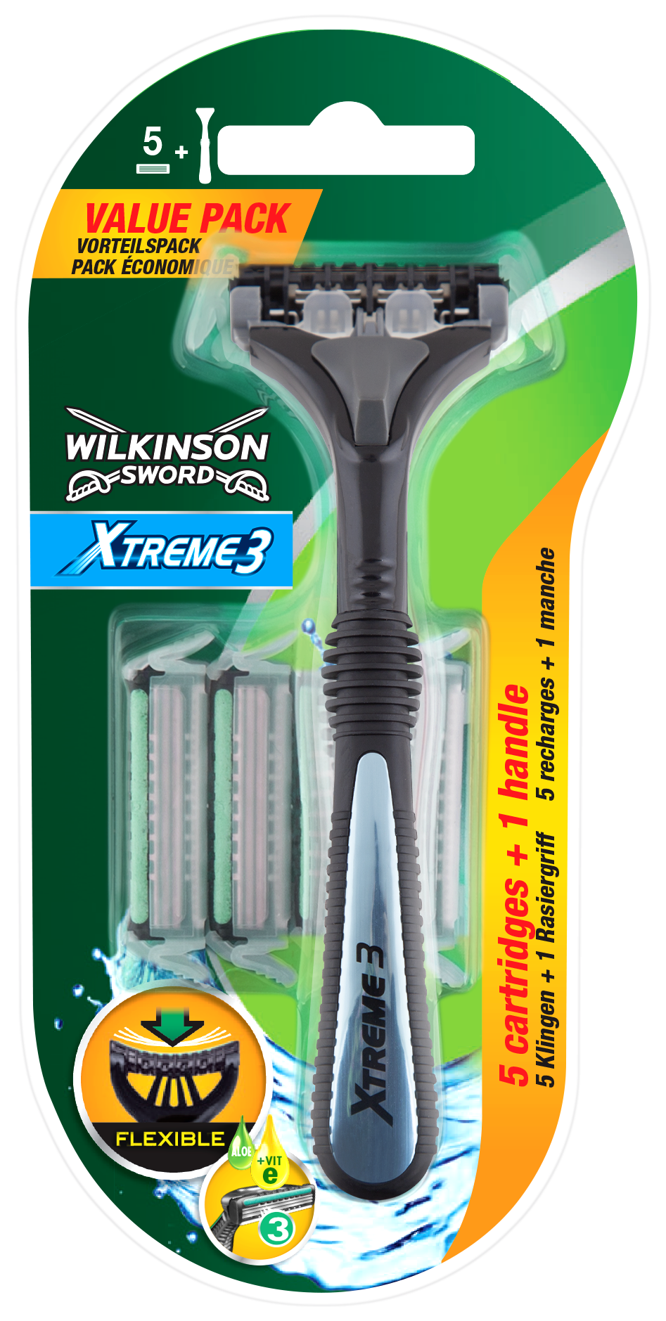 Wilkinson Sword Xtreme3 Wkłady Do Maszynki 5 Sztuk + Rączka