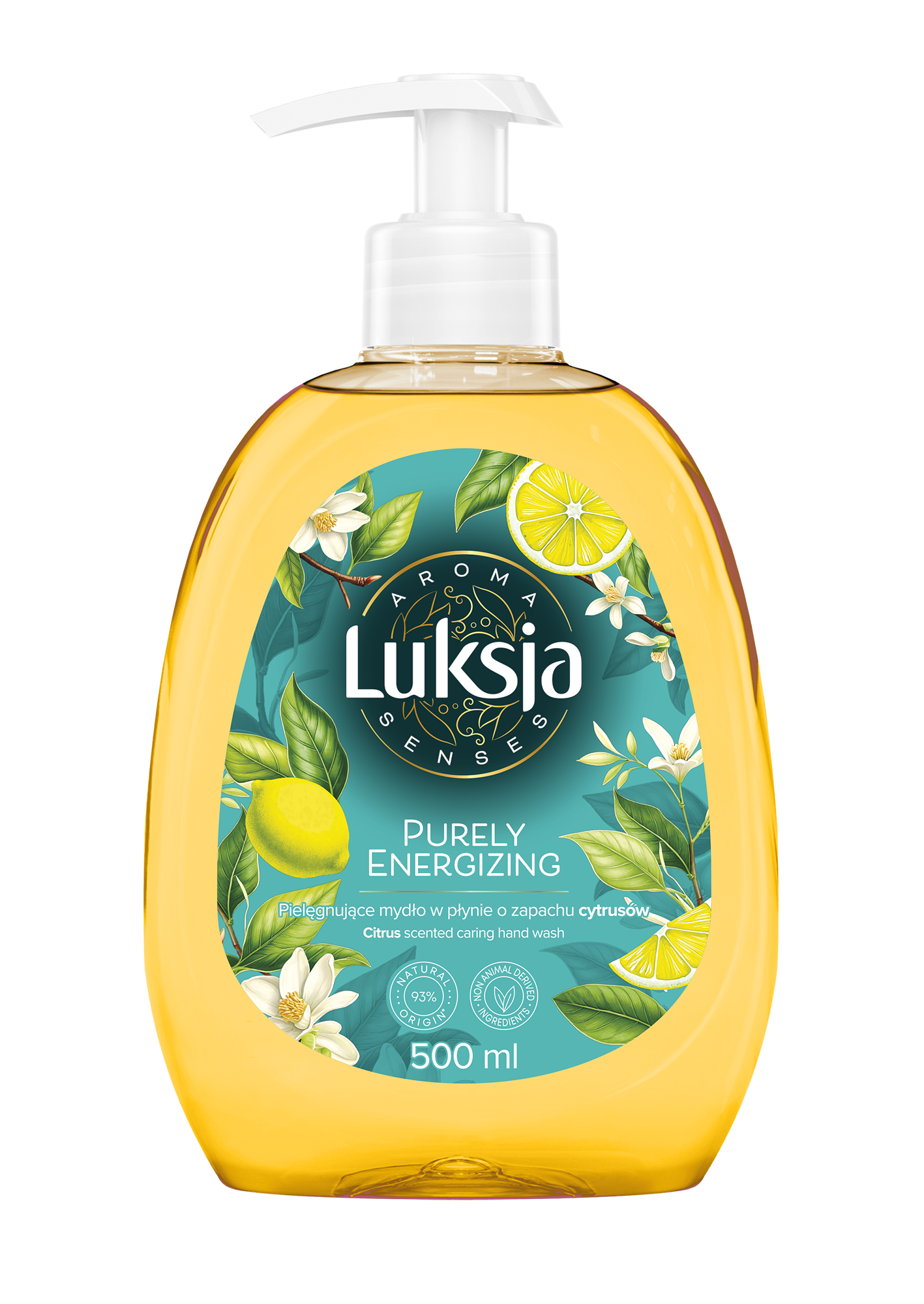 Luksja Aroma Senses Purely Energizing Pielęgnujące Mydło W Płynie O Zapachu Cytrusów 500 Ml