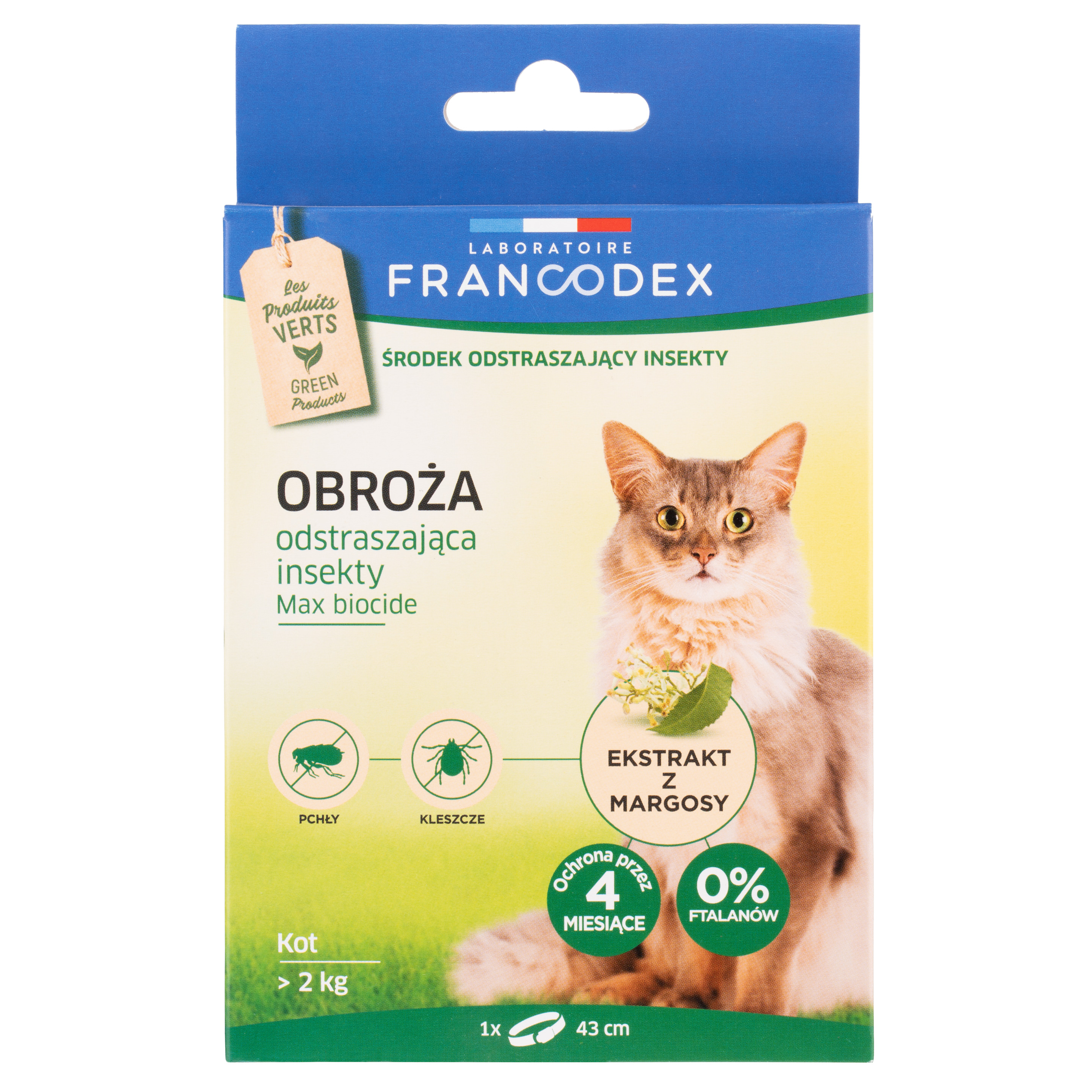 Obroża Francodex Dla Kotów Od 2Kg Odstr. Insekty