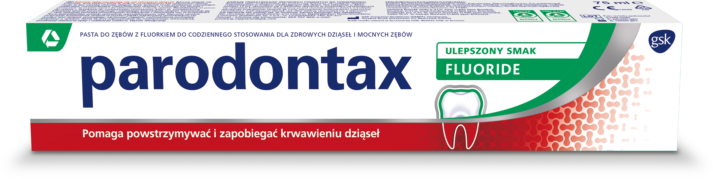 Sensodyne Fluoride Pasta Z Fluorem Do Nadwrażliwych Zębów O Miętowym Smaku, 75 Ml