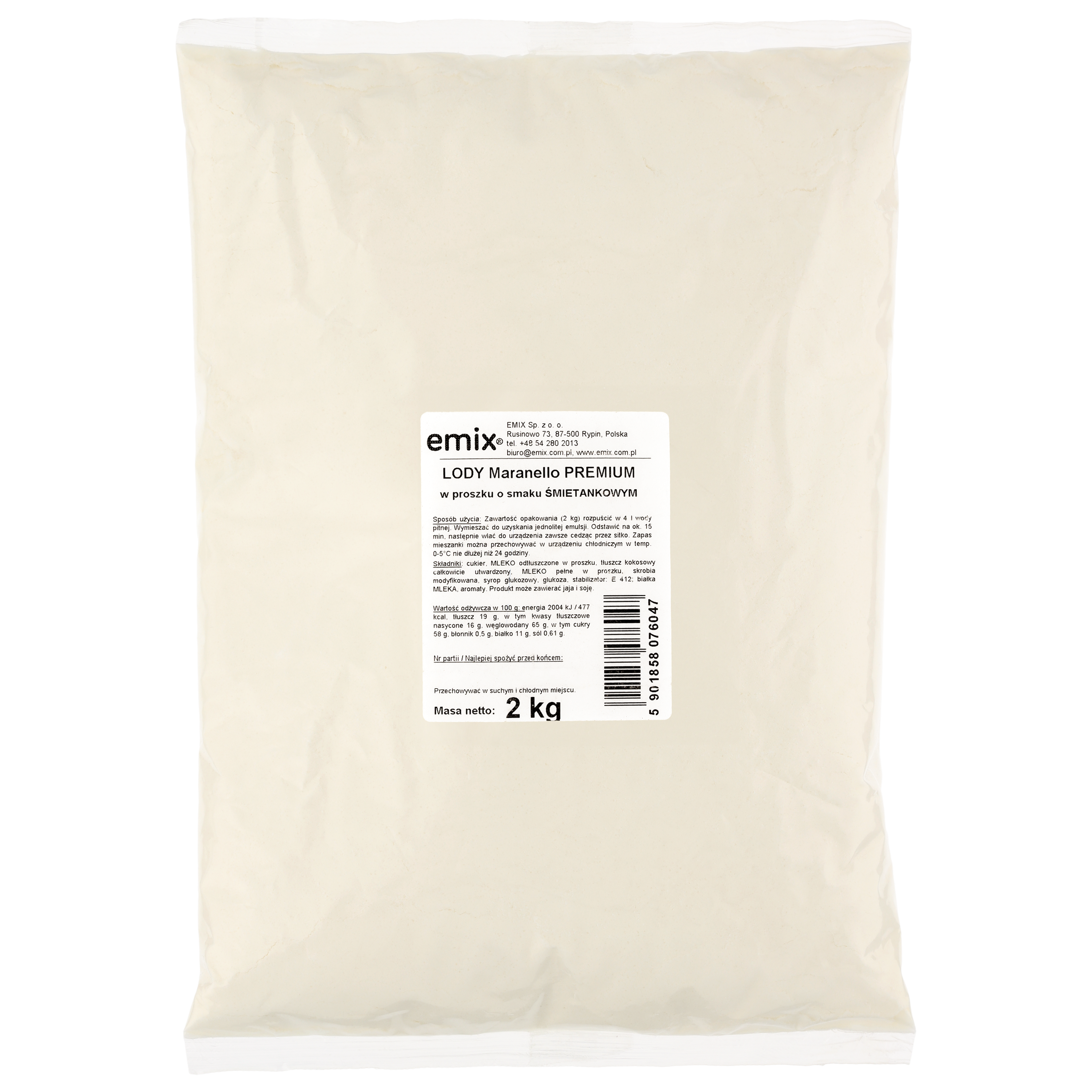 Lody Maranello Premium Śmietana Emix 2Kg