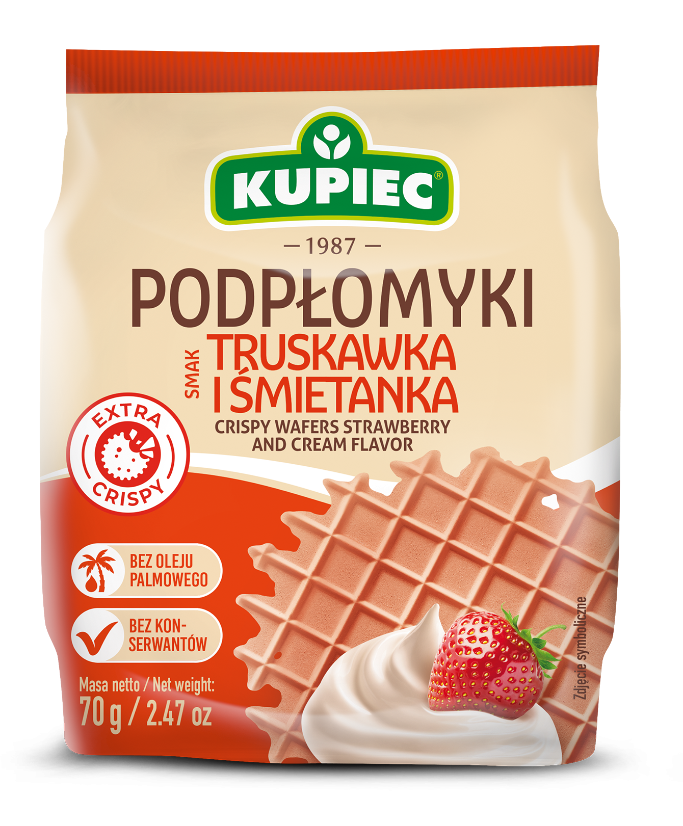 Kupiec Podpłomyki Truskawka & Śmietanka 70G