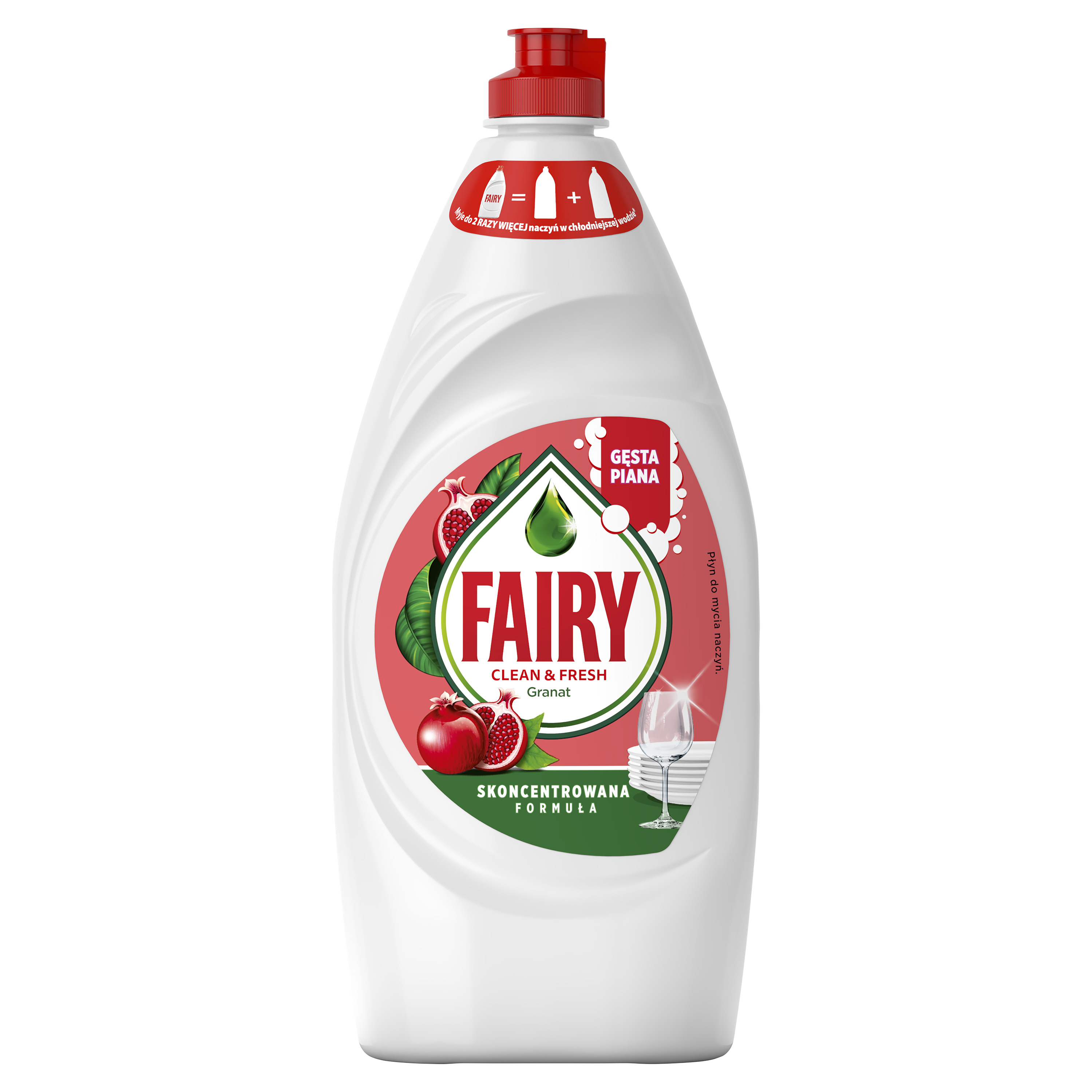 Fairy Clean&Fresh Granat I Wiciokrzew.Płyn Do Mycia Naczyń Zapewniający Lśniąco Czyste Naczynia900Ml