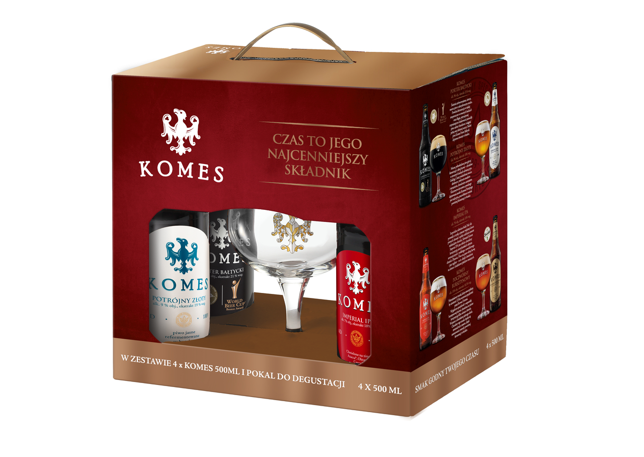 Zestaw Komes 4X 500 Ml Butelka Zwrotna + Kielich