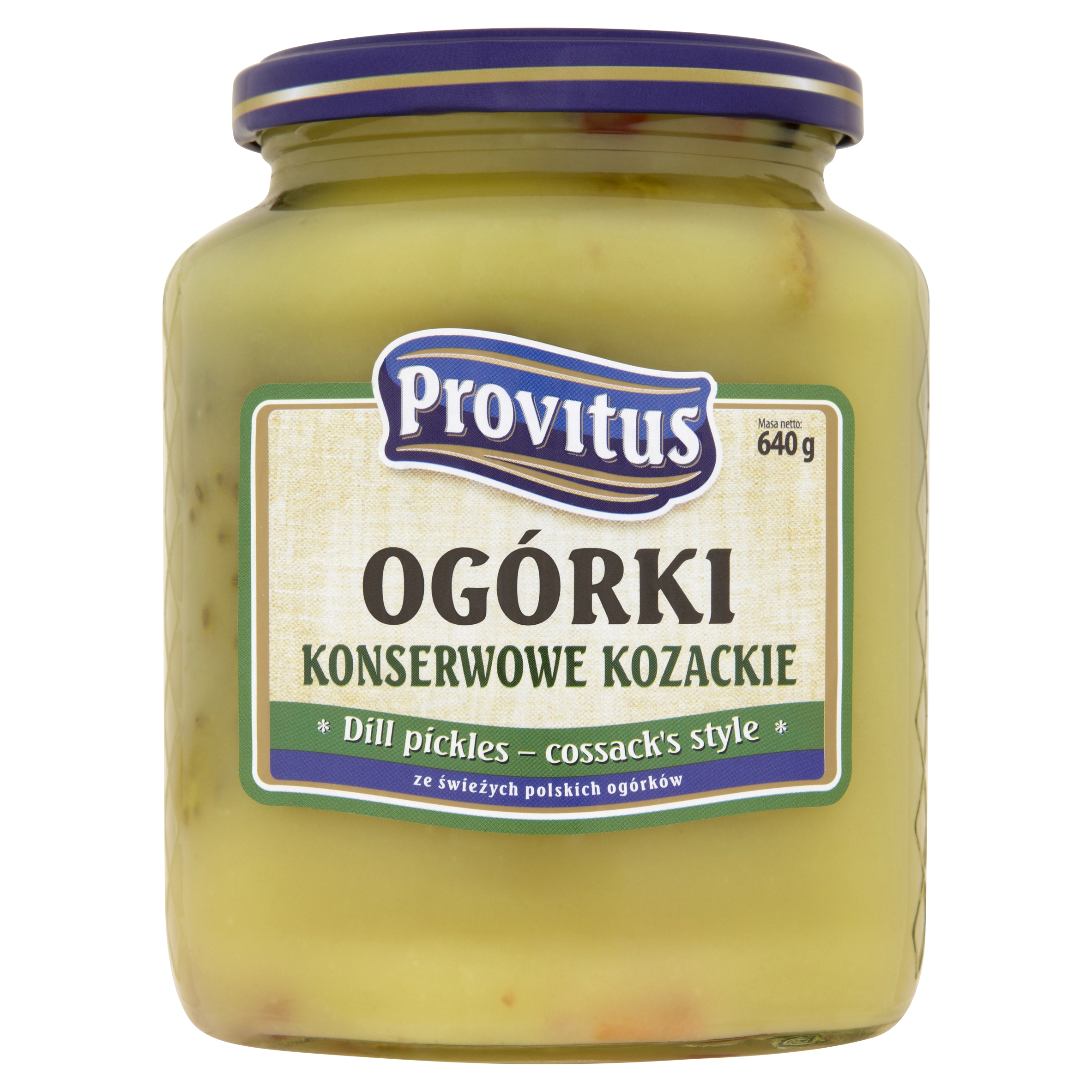 Ogórki Konserwowe Kozackie - Ogóki W Zalewie Musztardowej Provitus 640G