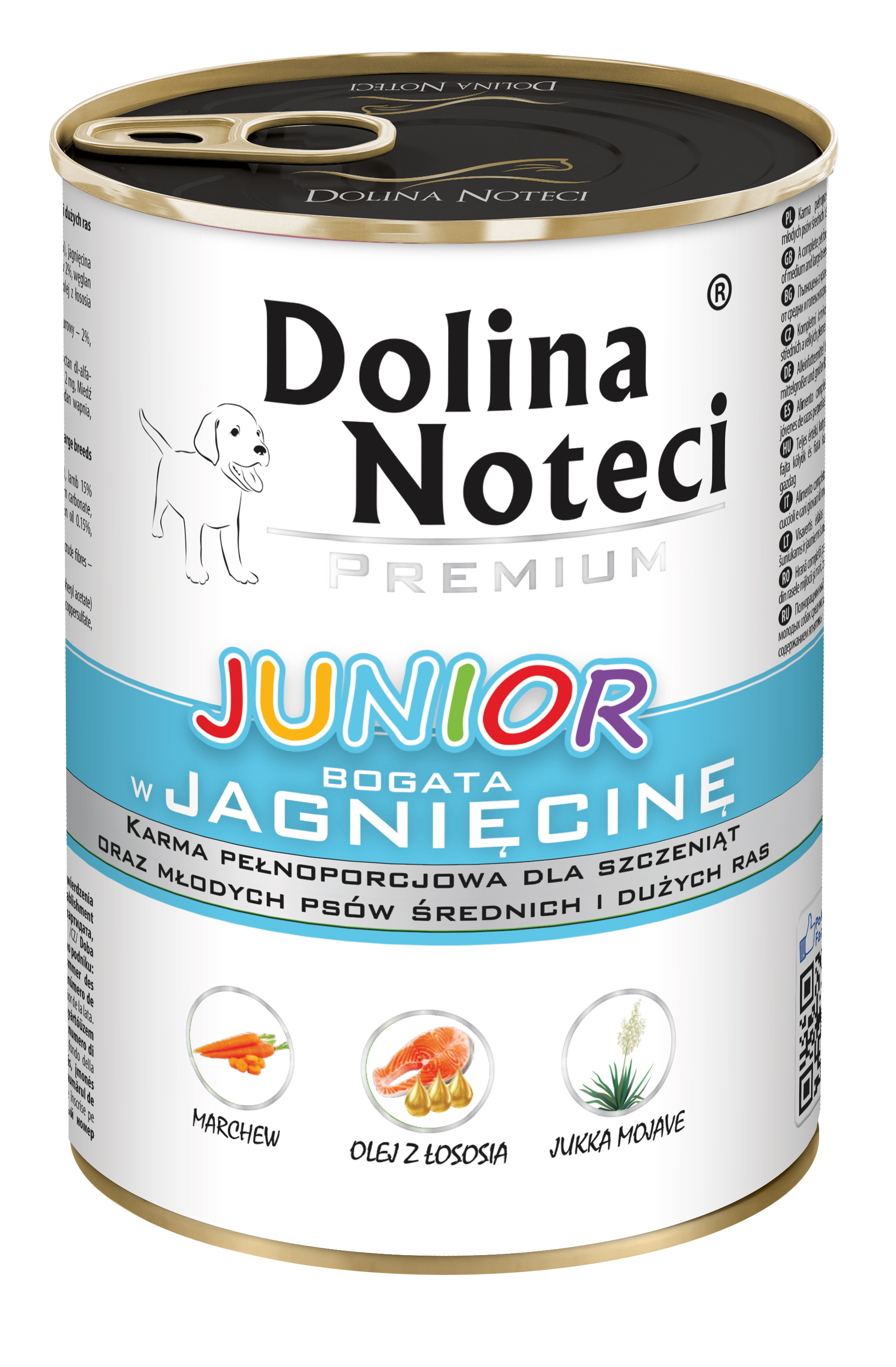 Dolina Noteci Premium Junior Mokra Karma Dla Psów Jagnięcina Puszka 400 G