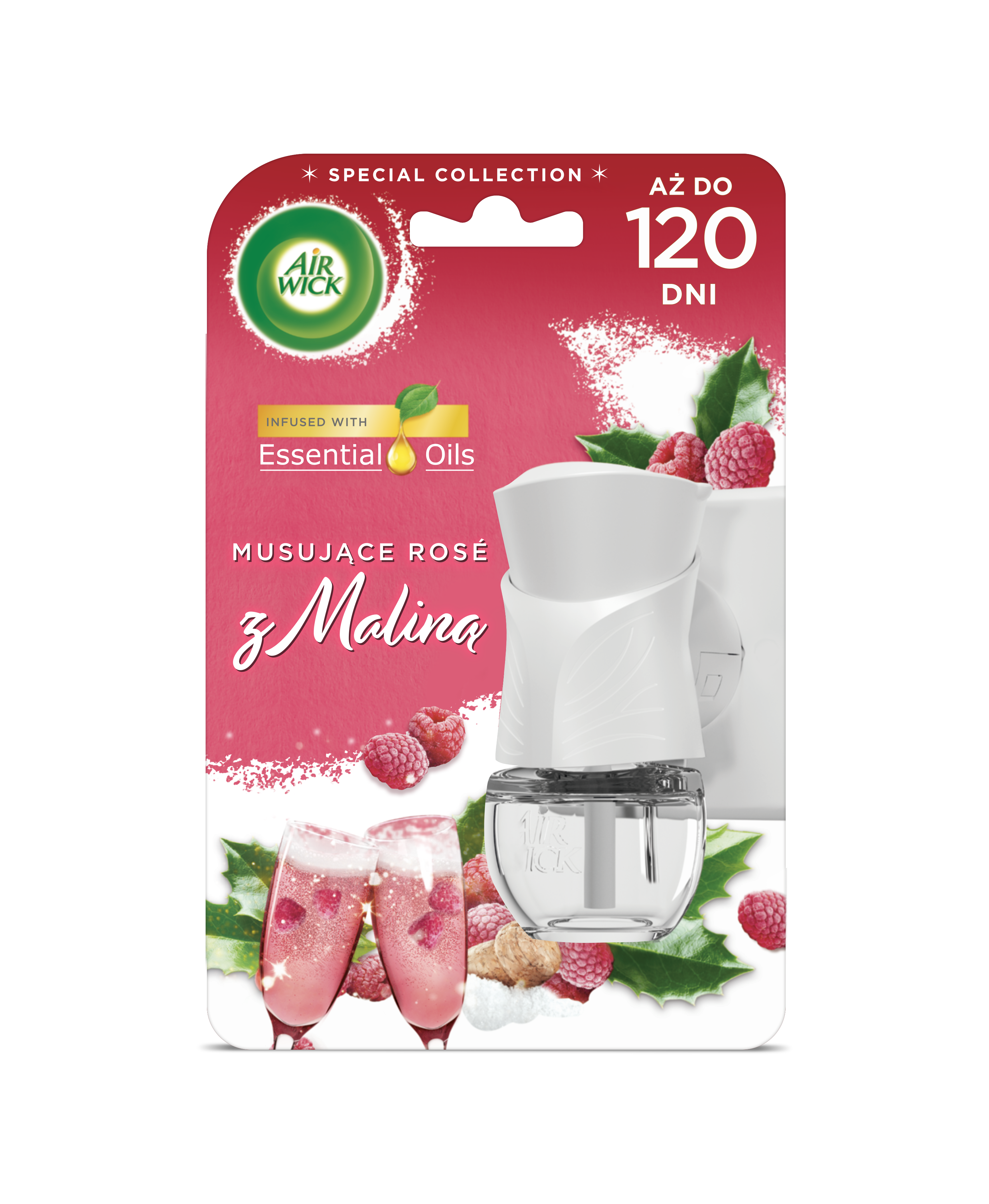 Air Wick Elektryczny Musujące Rose Z Maliną/ Sparkling Rose And Raspberry 19 Ml Komplet