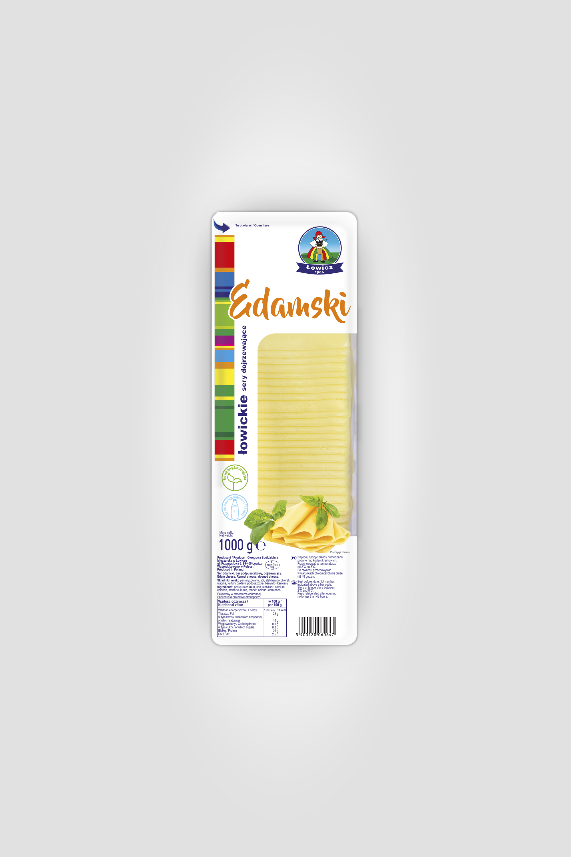 Ser Edamski Łowicz W Plastrach 1Kg Łowicz