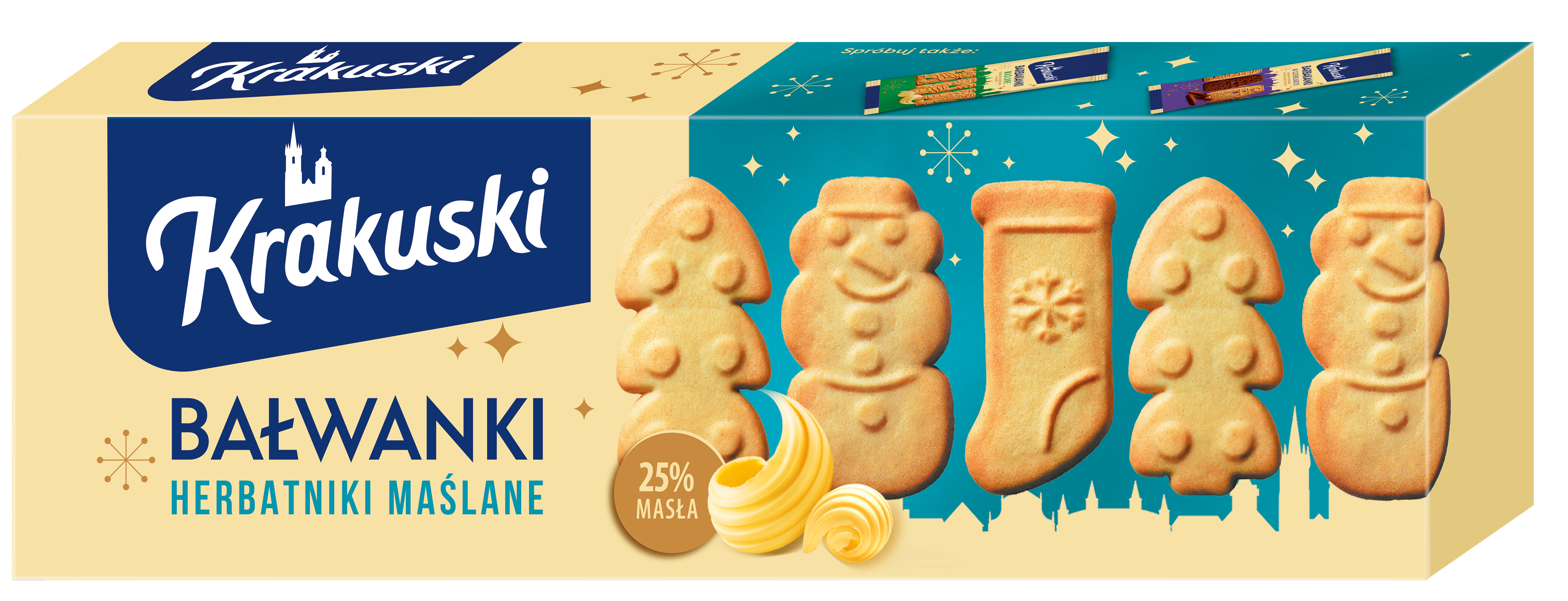 Krakuski Bałwanki Herbatniki Maślane 125G
