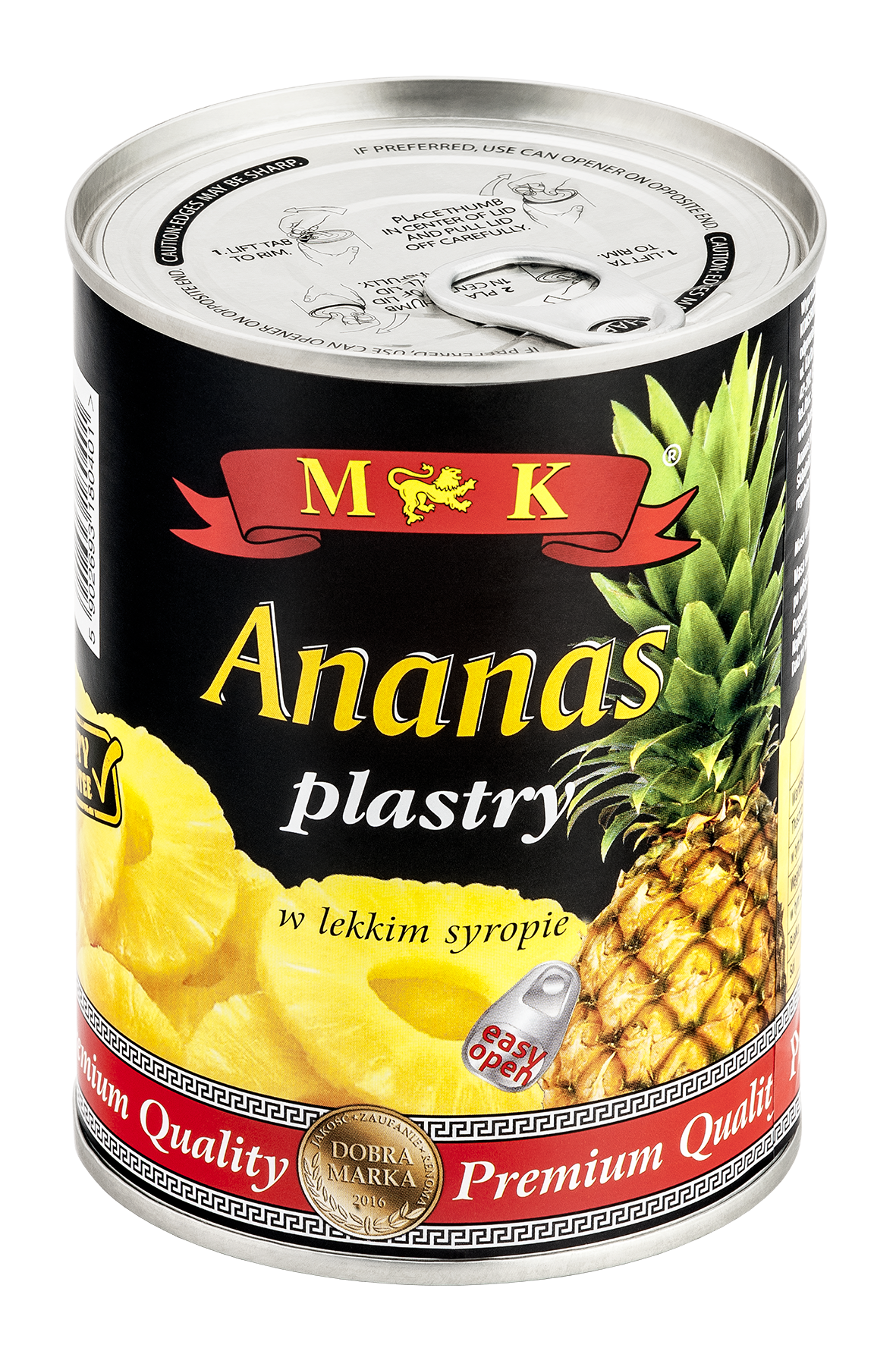 Mk Ananas Plastry W Lekkim Syropie 565G Z Otwieraczem
