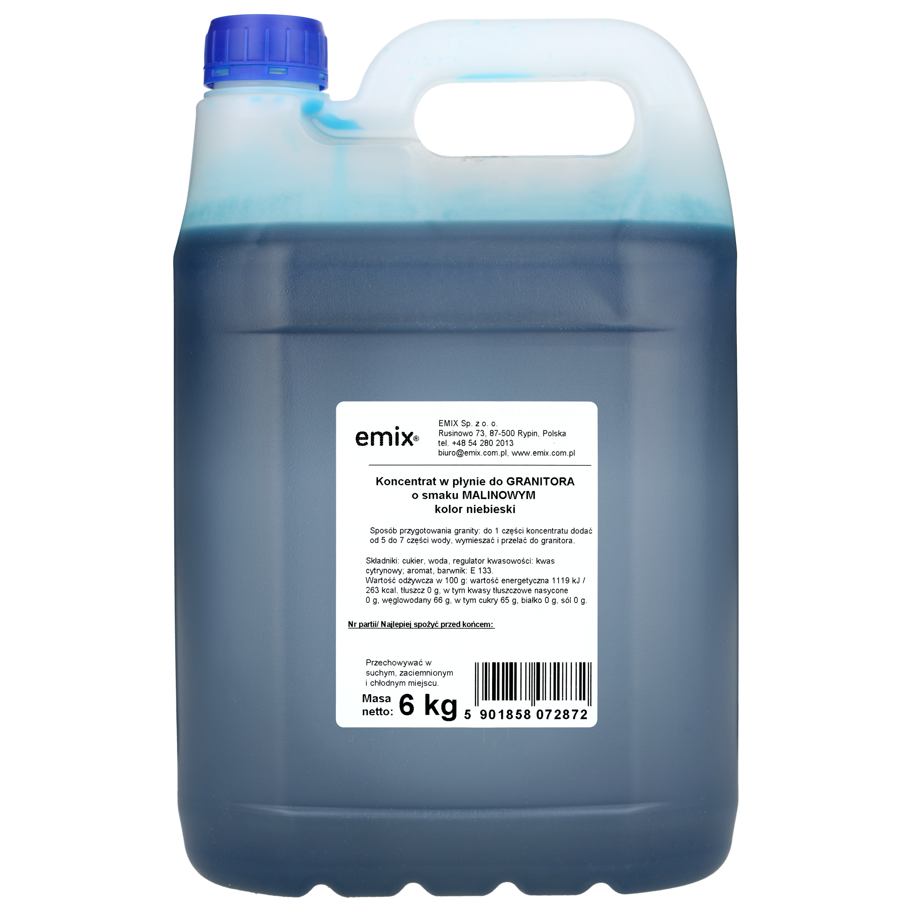 Koncentrat Granita W Płynie Malina Emix 6Kg