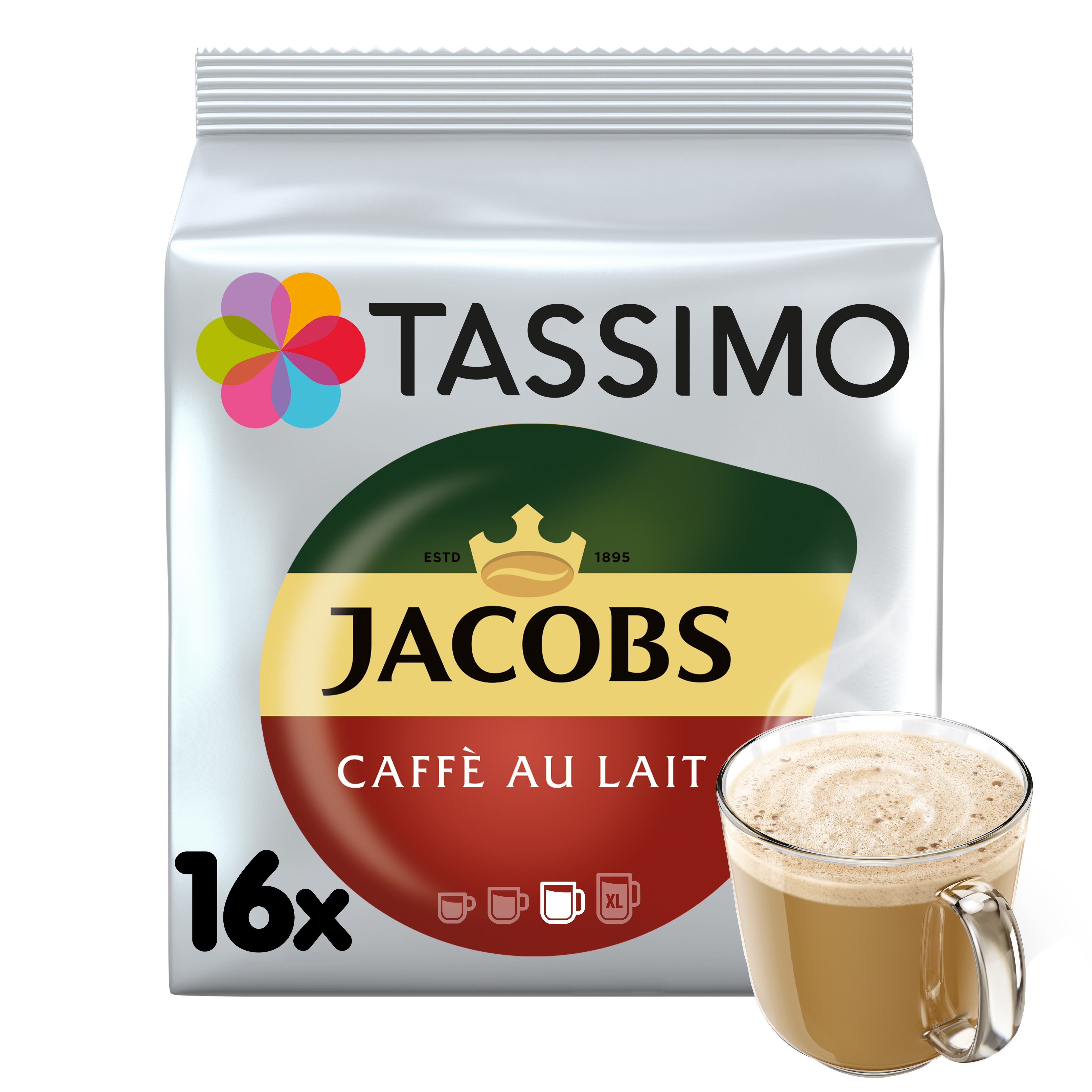 Tassimo Jacobs Café Au Lait Napój Z Kawą Rozpuszczalną I Mlekiem 16 Kapsułek 184 G