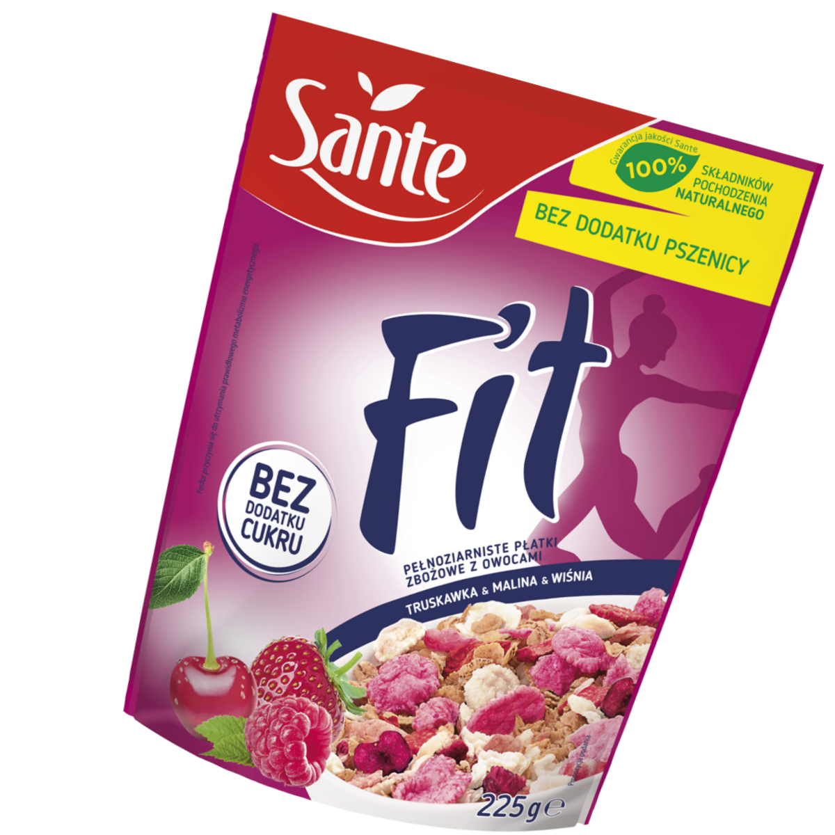 Fit Truskawka Malina Wiśnia 225G Sante