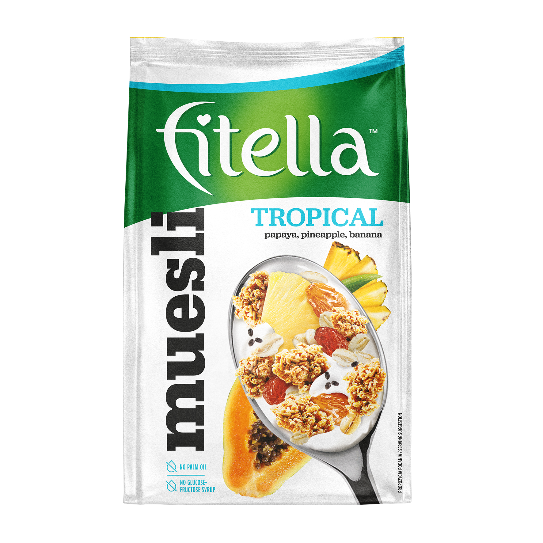 Fitella Musli Tropikalne Z Papają, Ananasem, Bananem I Nasionami Chia 300G