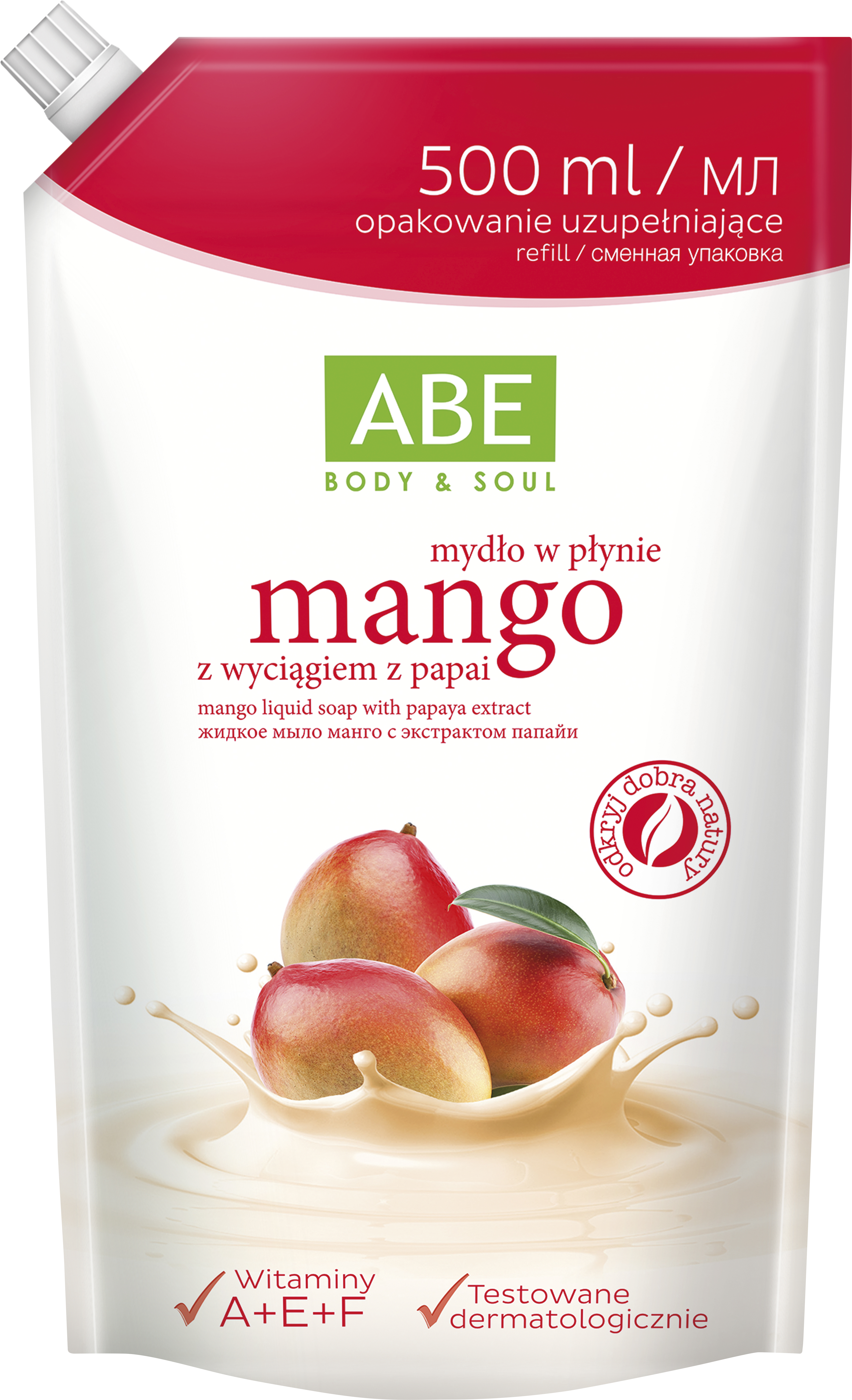 Abe Mydło W Płynie Mango I Papaja 500Ml - Zapas