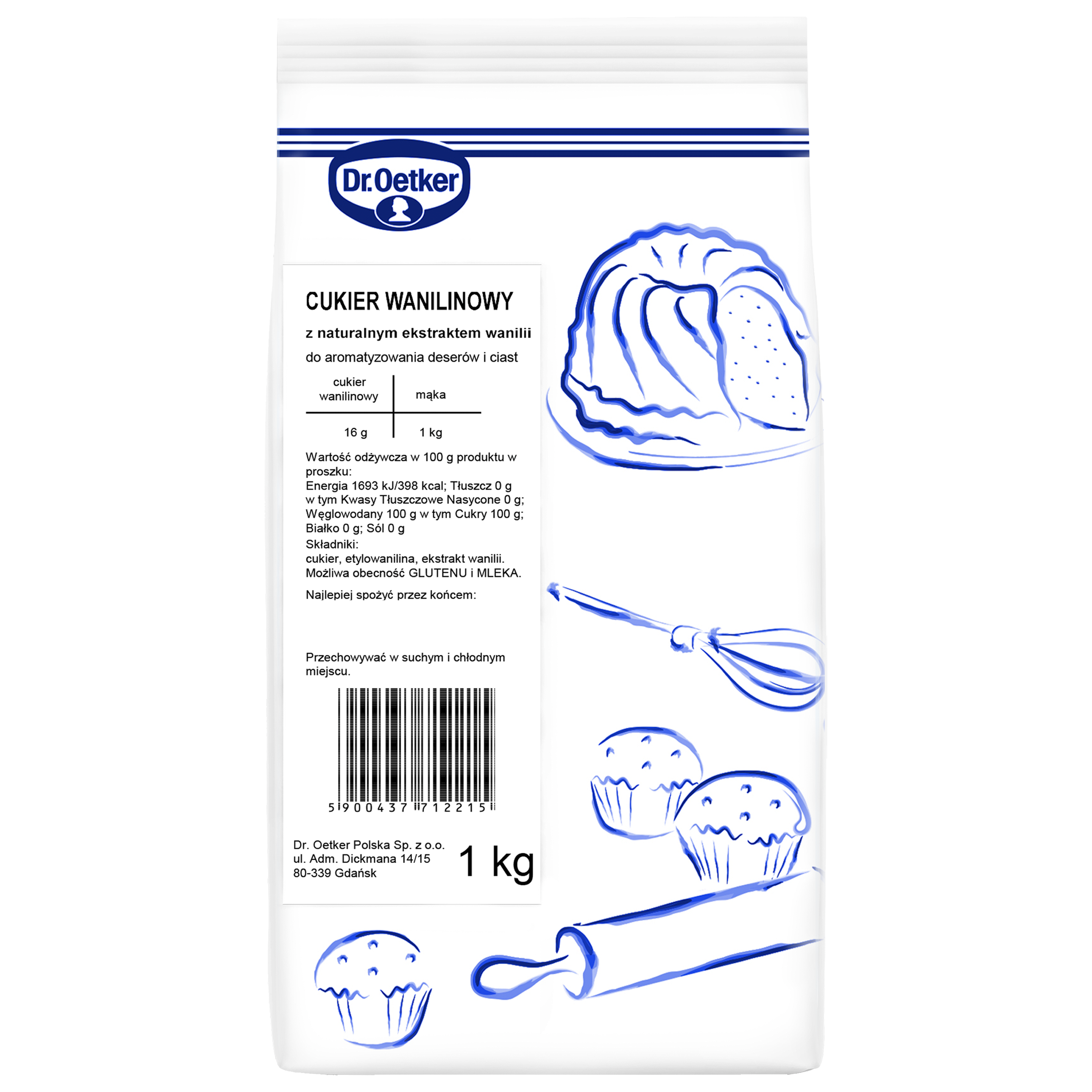 Dr. Oetker Cukier Wanilinowy 1Kg
