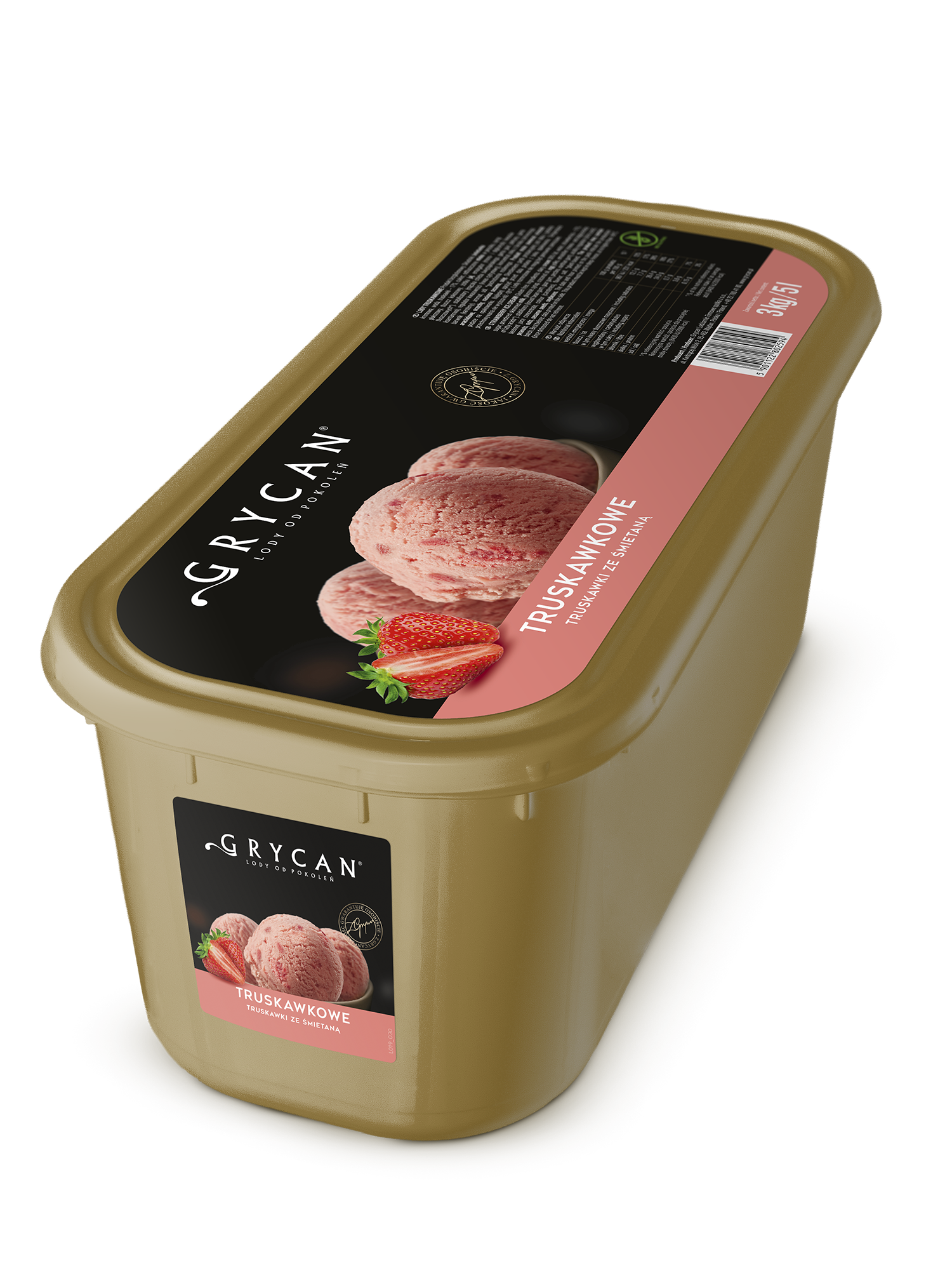 Grycan Lody Truskawkowe Ze Śmietaną 5L