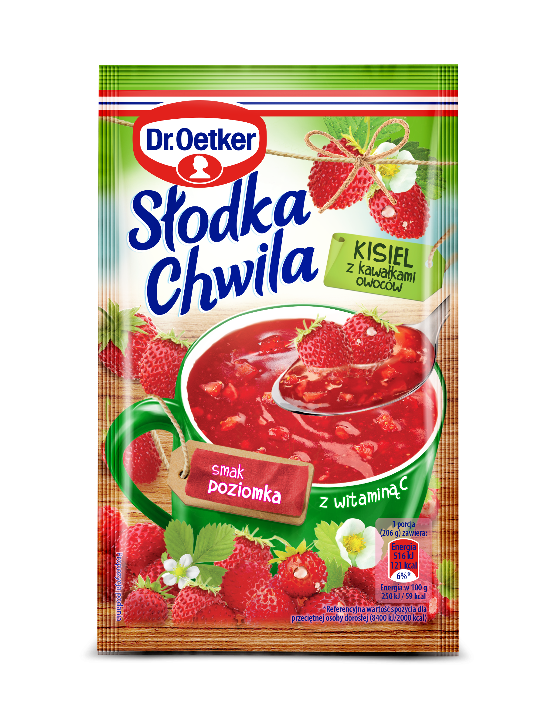 Dr. Oetker Słodka Chwila Kisiel Poziomkowy Z Owocami 31,5 G