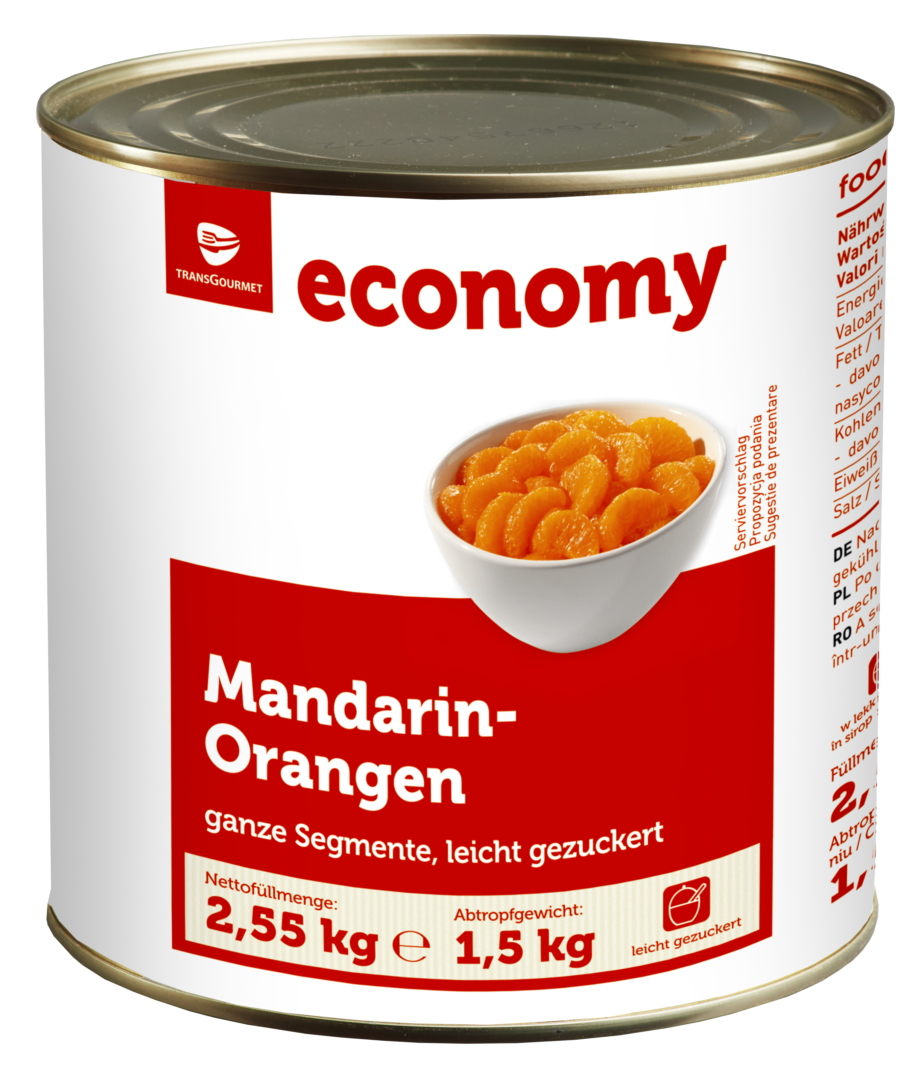 Tge Mandarynki Całe Segmenty W Lekkim Syropie 2,55 Kg