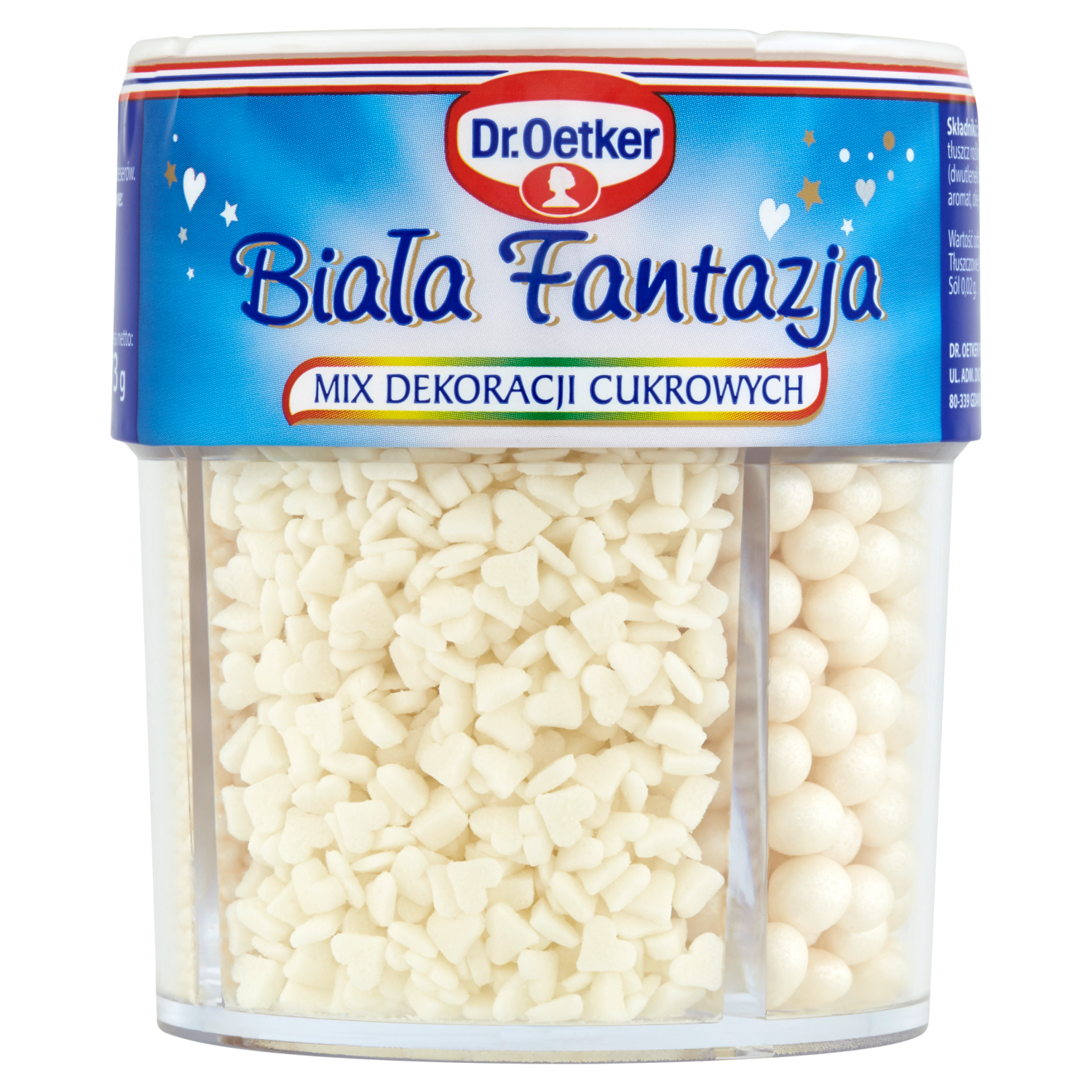 Dr. Oetker Biała Fantazja Mix Dekoracji Cukrowych 73 G