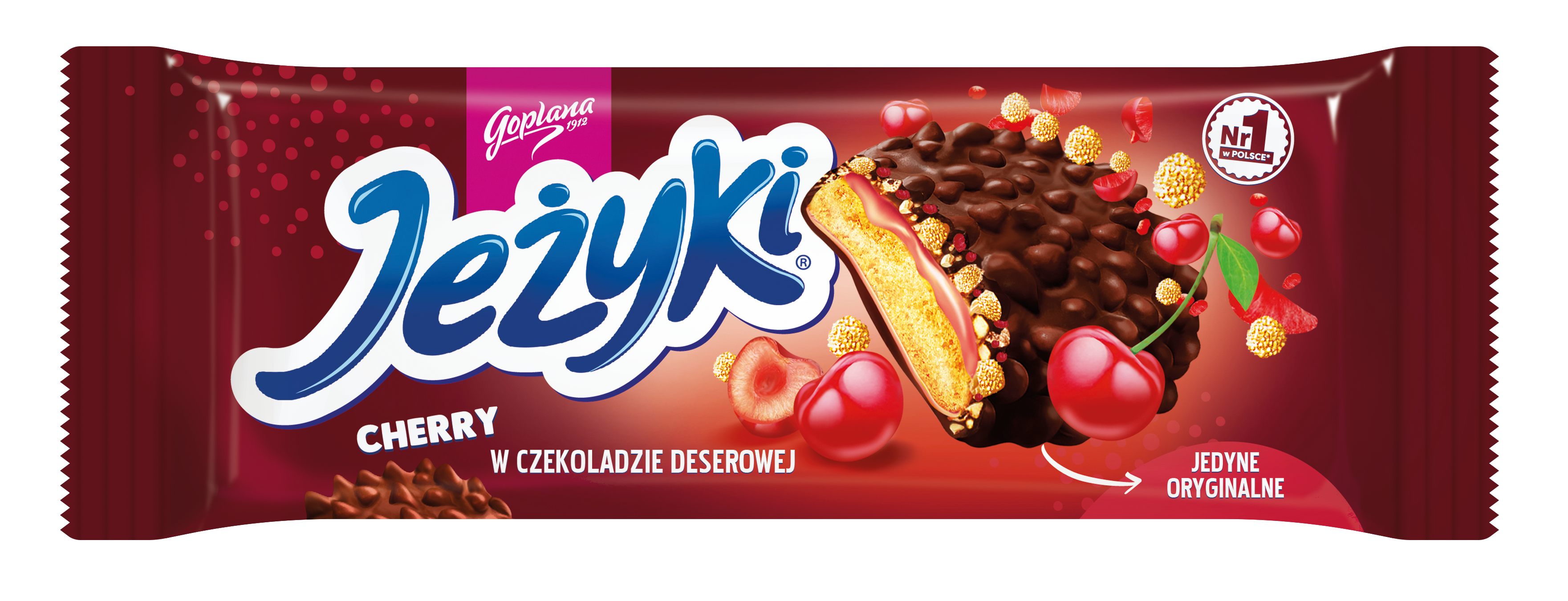 Jeżyki Cherry Ciastka W Czekoladzie Deserowej 140 G