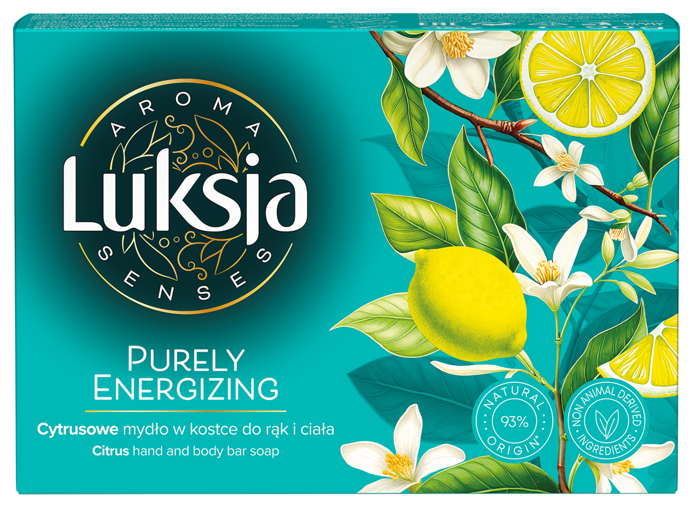 Luksja Aroma Senses Purely Energizing Cytrusowe Mydło W Kostce Do Rąk I Ciała 90 G
