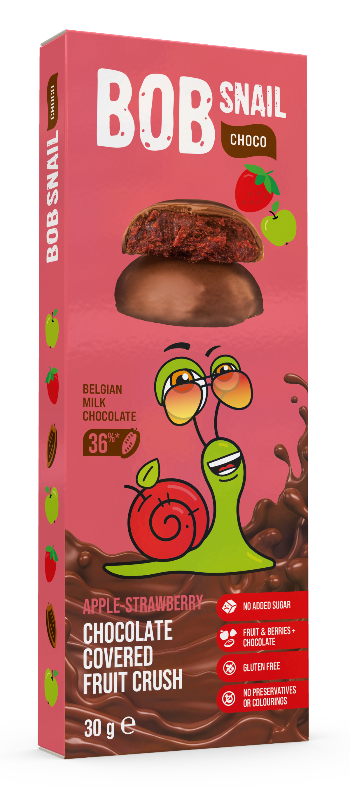 Bob Snail Choco Jabłko-Truskawka 30G