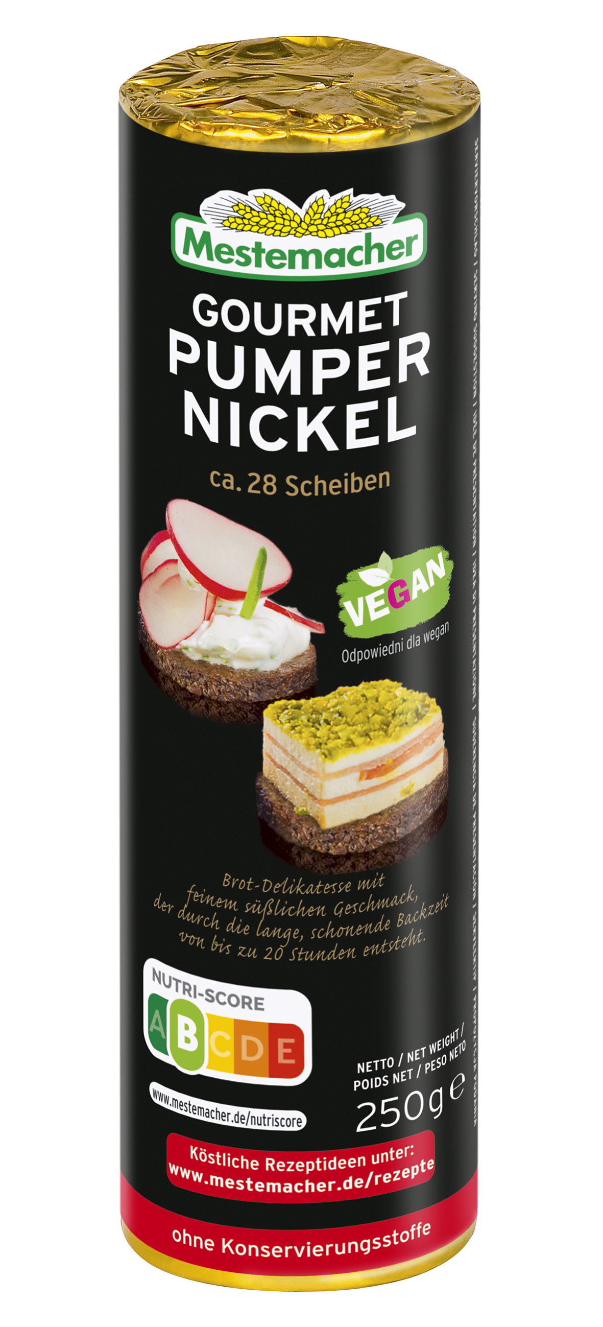 Pumpernikiel Party Mestemacher - Chleb Żytni Pełnoziarnisty 250 G