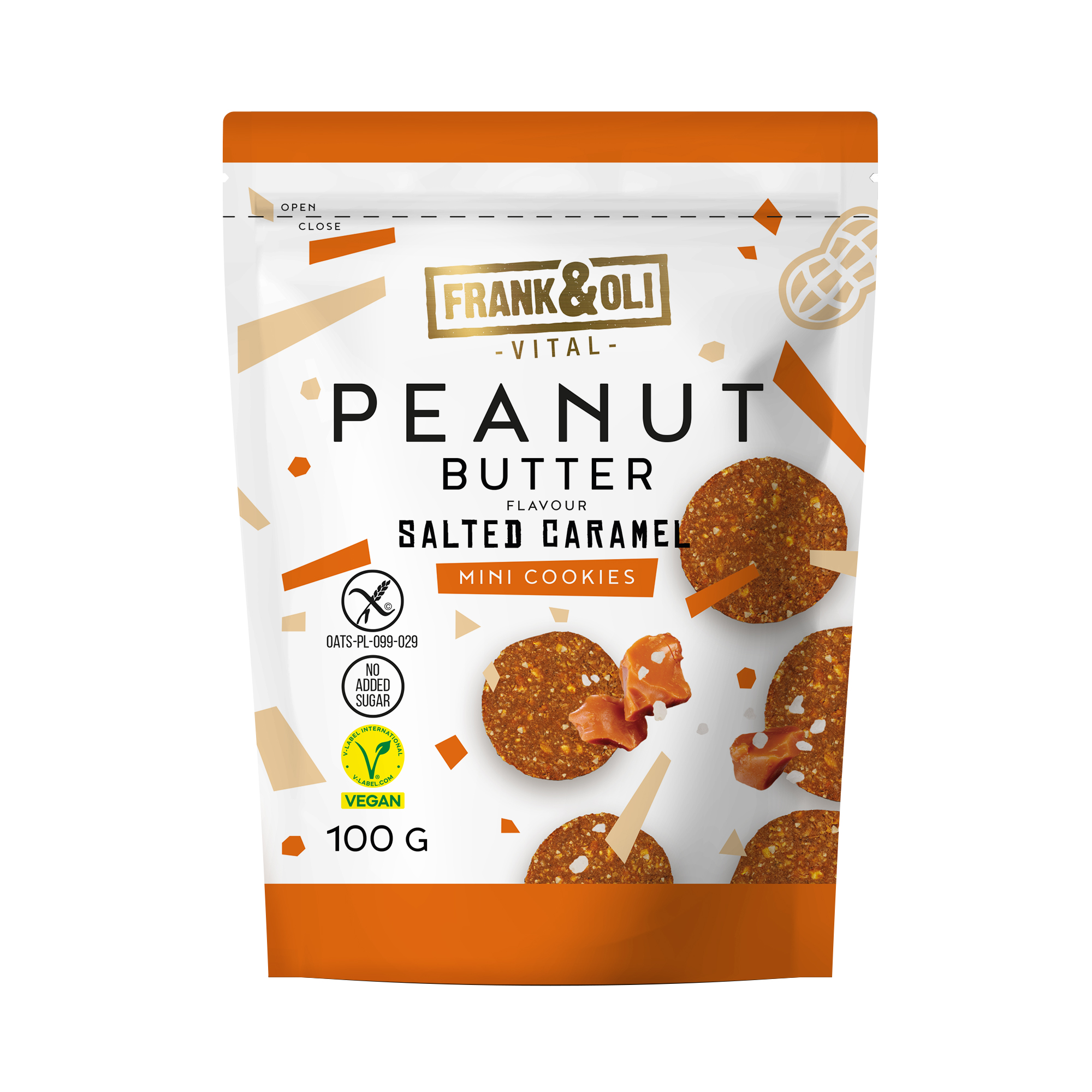 Frank & Oli Mini Ciasteczka Peanut Butter Słony Karmel 100G