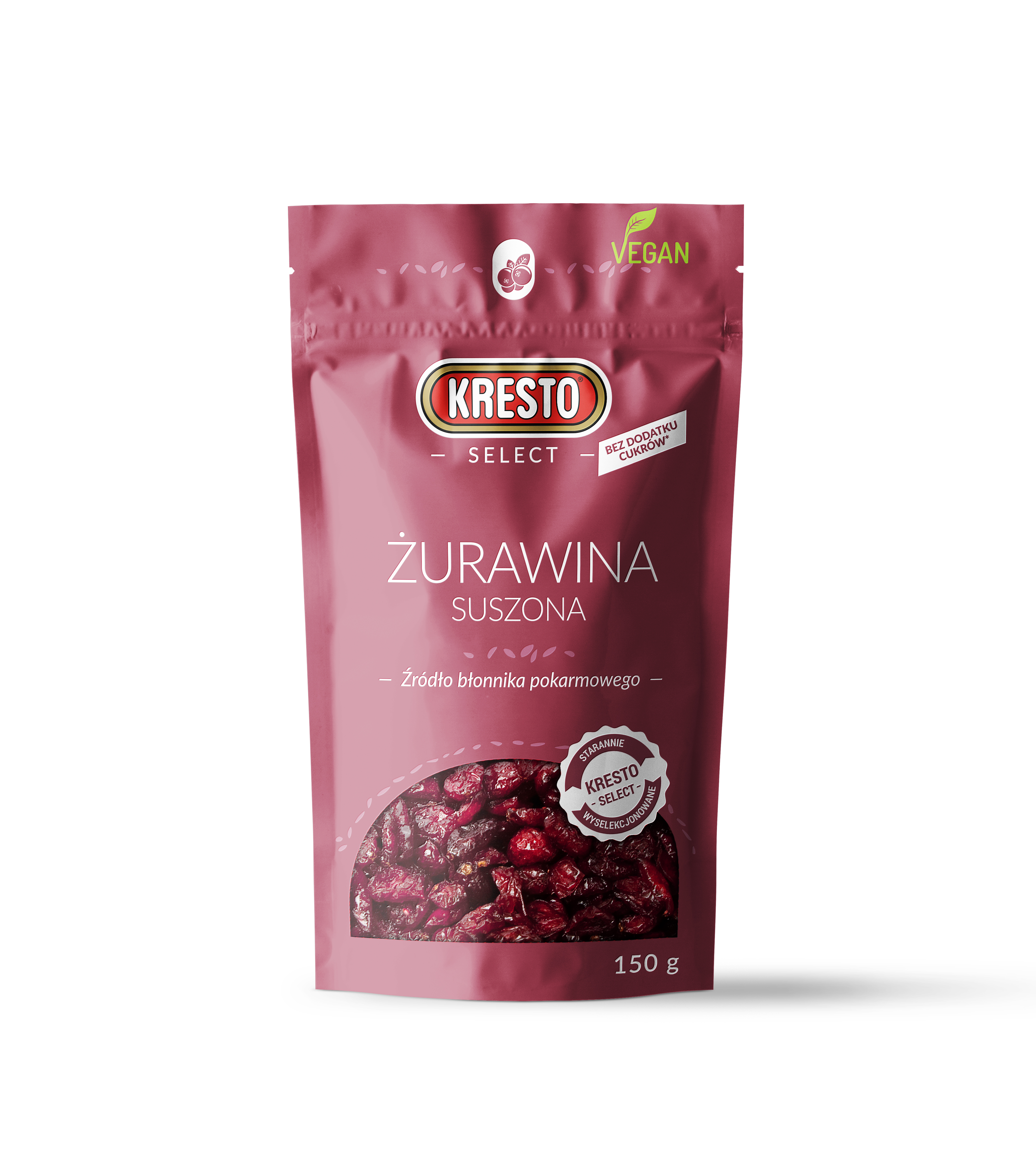 Kresto Select Żurawina Suszona Całe Owoce 150G