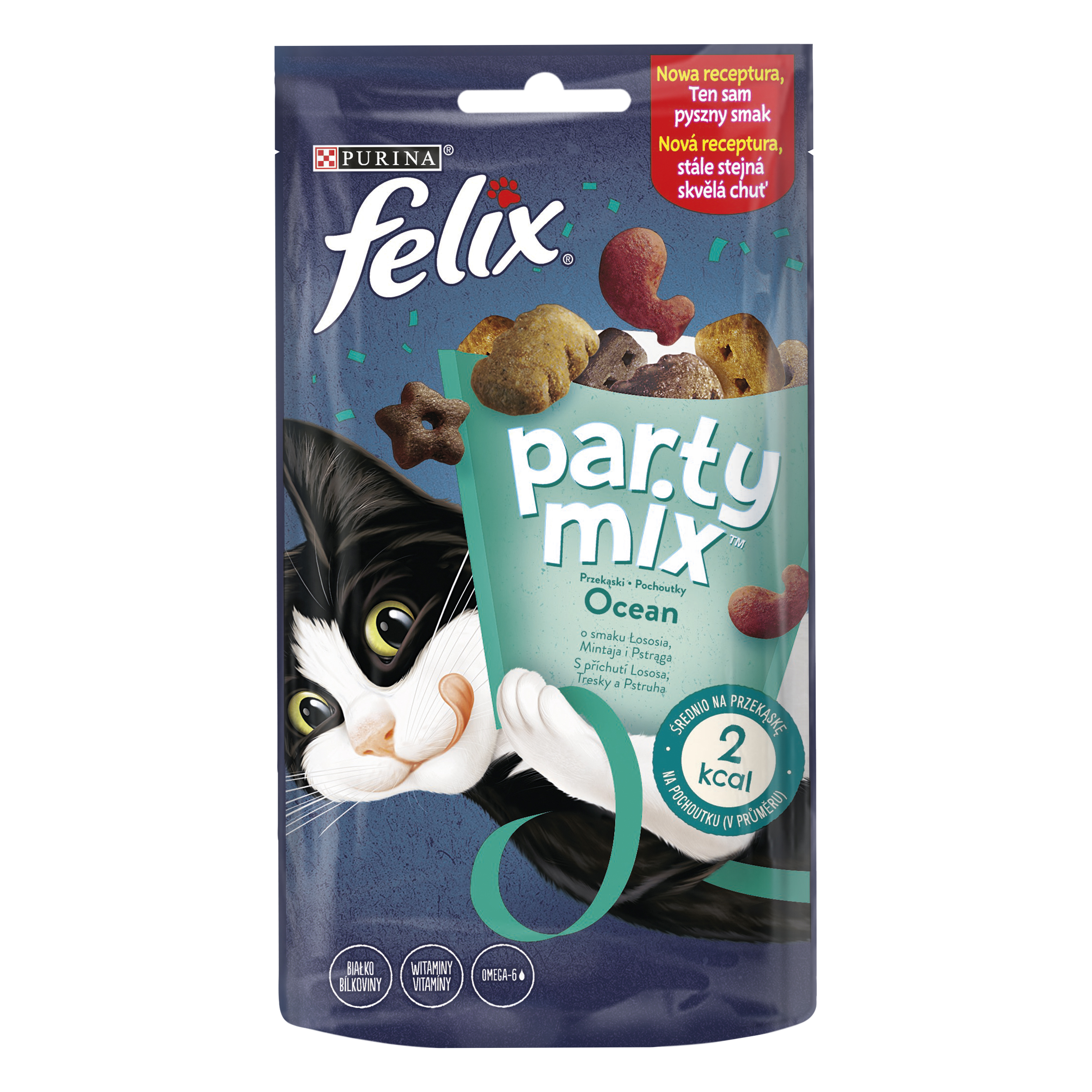 Felix Party Mix Ocean O Smaku Łososia, Dorsza Czarnego I Pstrąga 60G