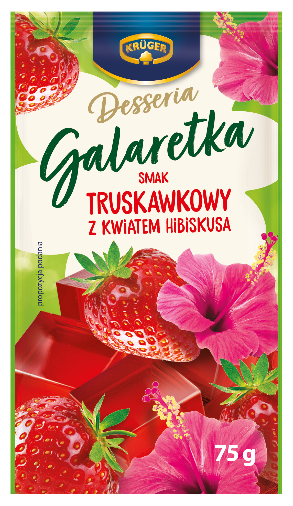 Kruger Desseria Galaretka Smak Truskawkowy Z Kwiatem Hibiskusa 75G