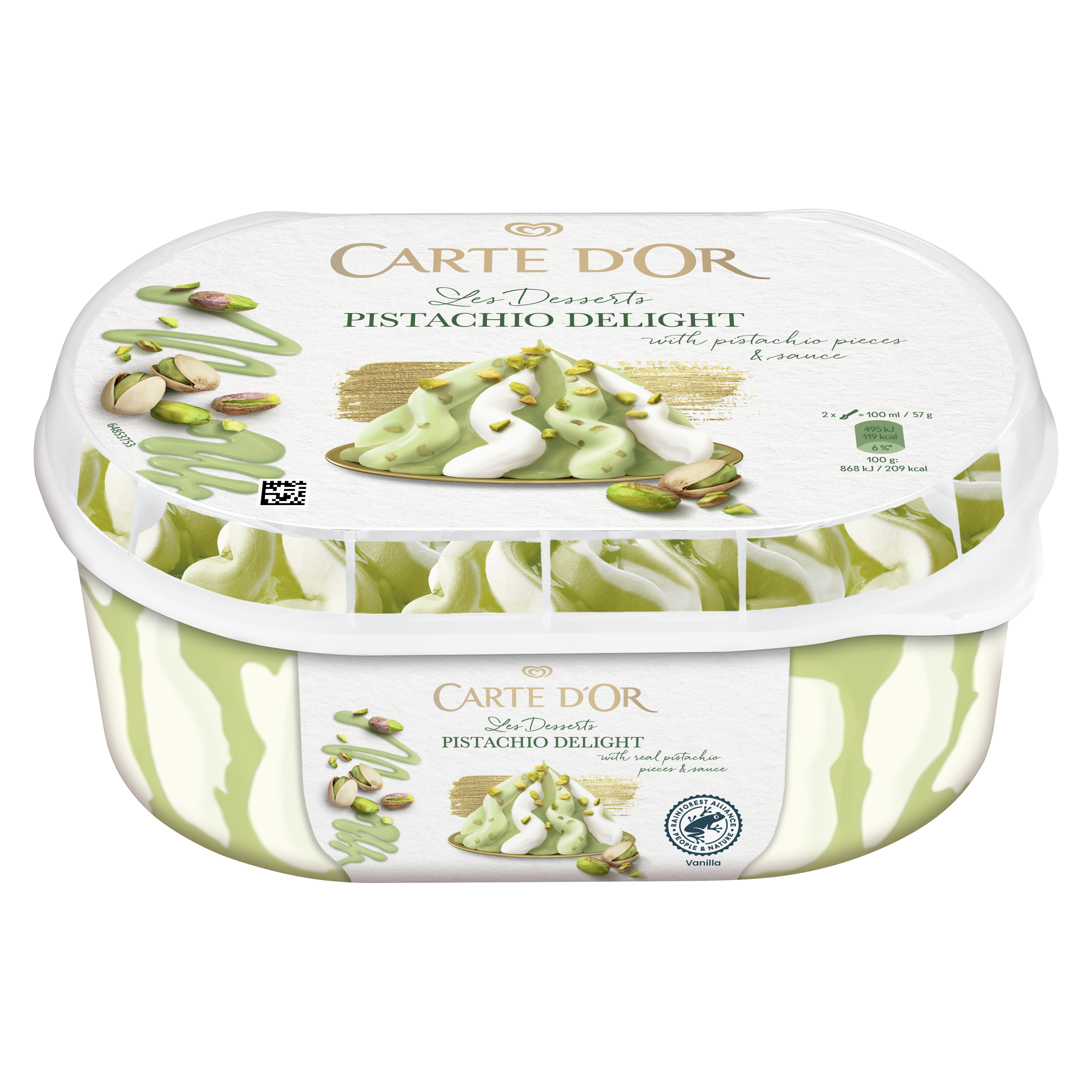 Lody Carte D'Or Pistachio Delight 825 Ml