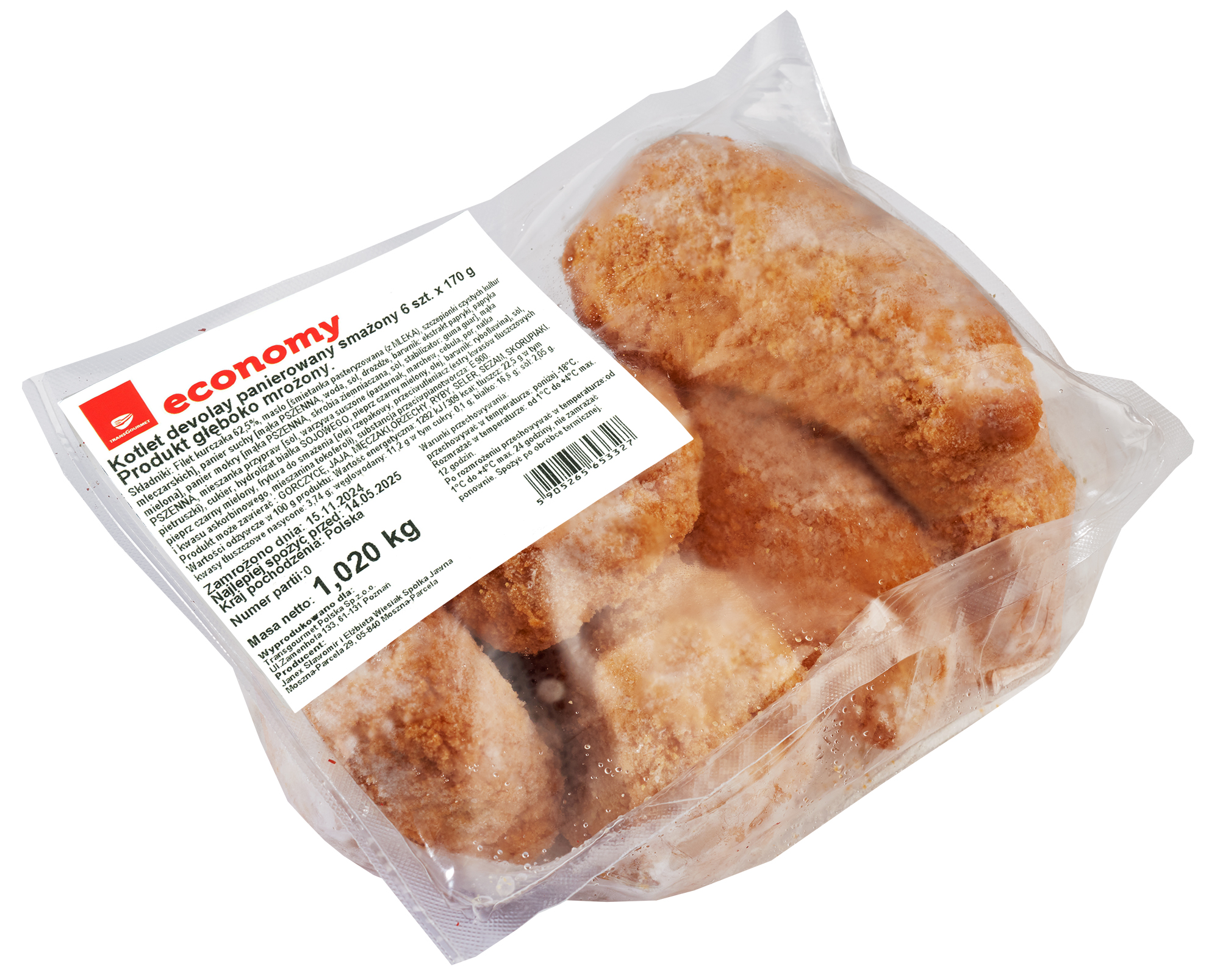 Tge Kotlet Devolay Panierowany Smażony 6 Szt. X 170 G Mrożony