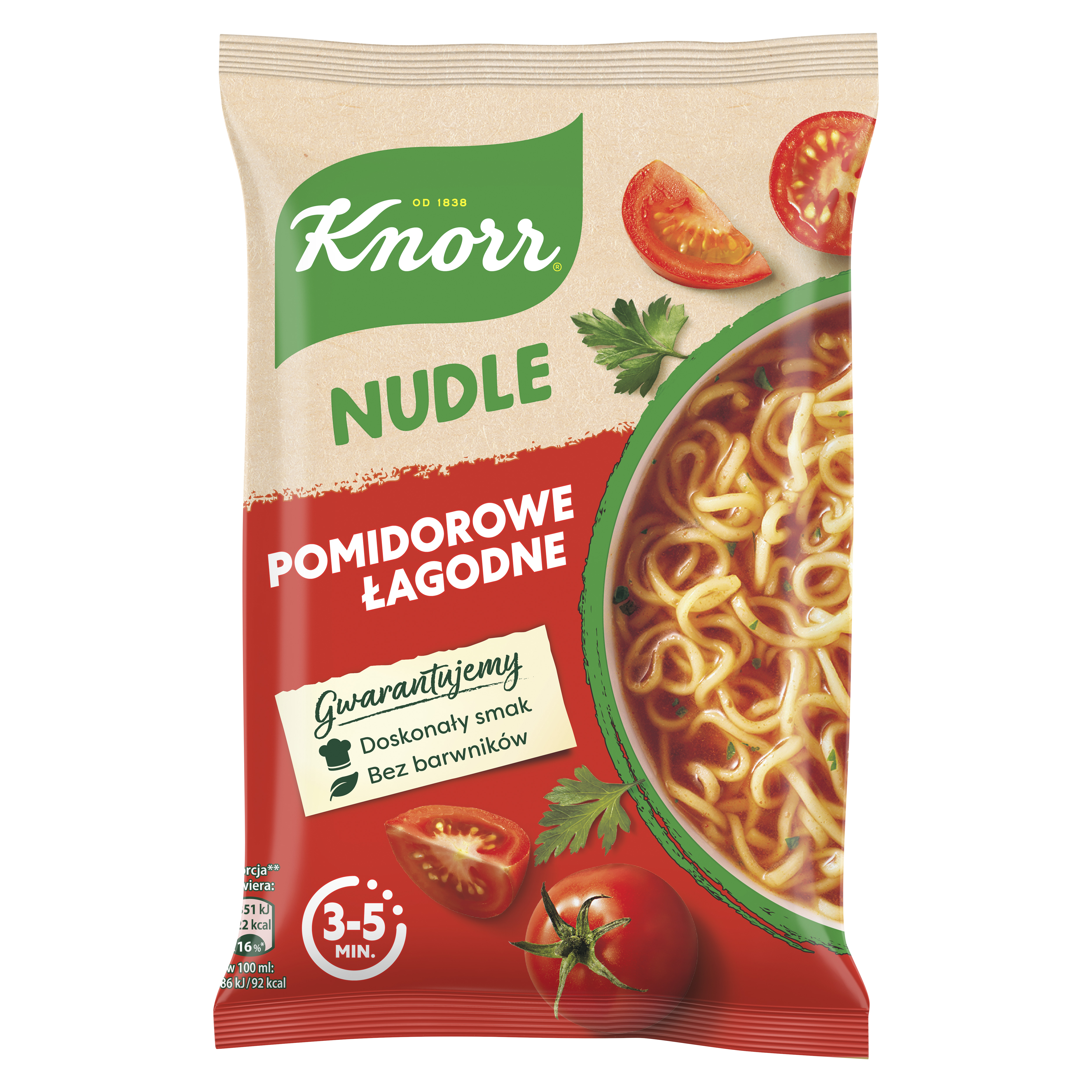 Knorr Nudle Pomidorowe Łagodne 65 G